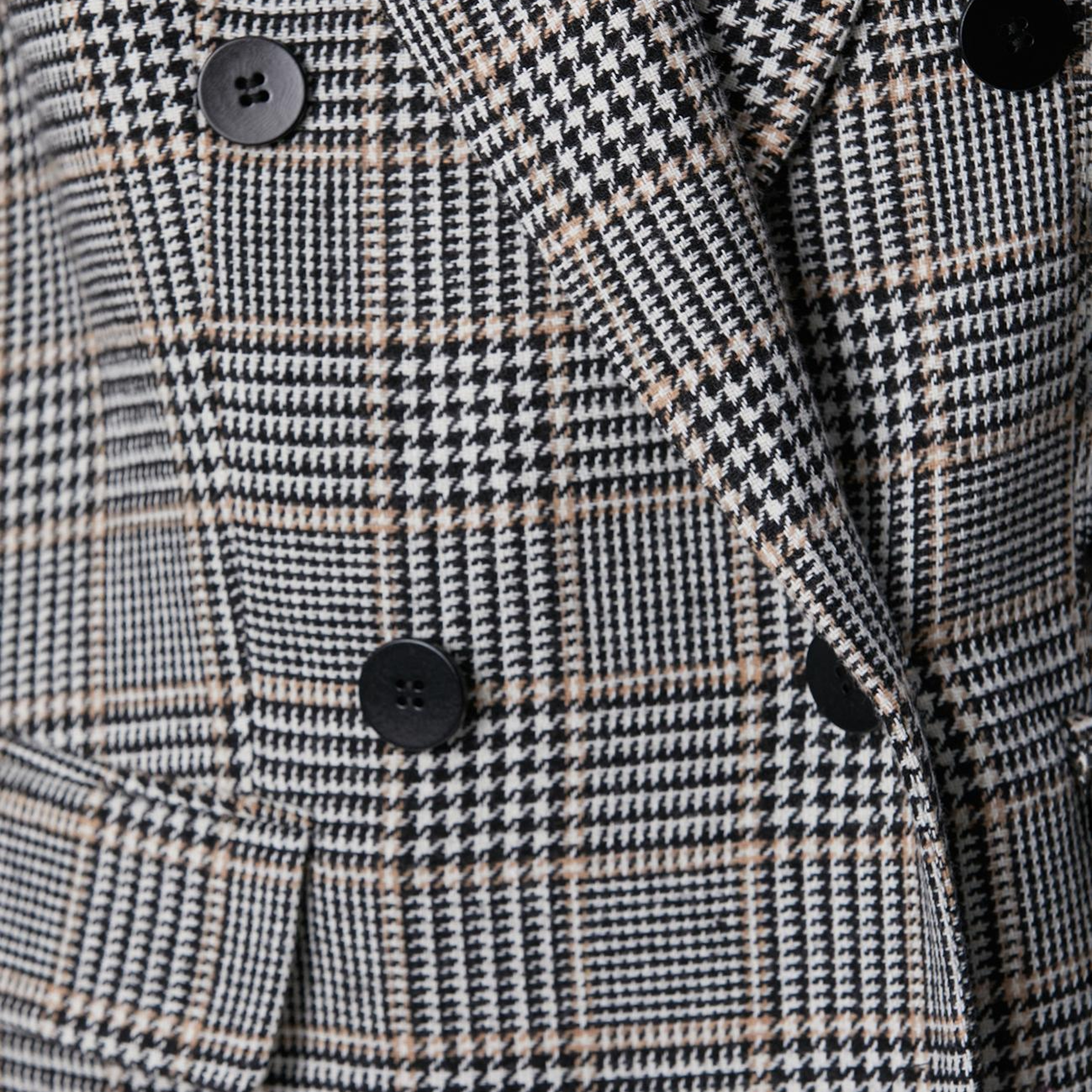 Network Kadın Siyah Kırık Beyaz Yün Karışımlı Ceket