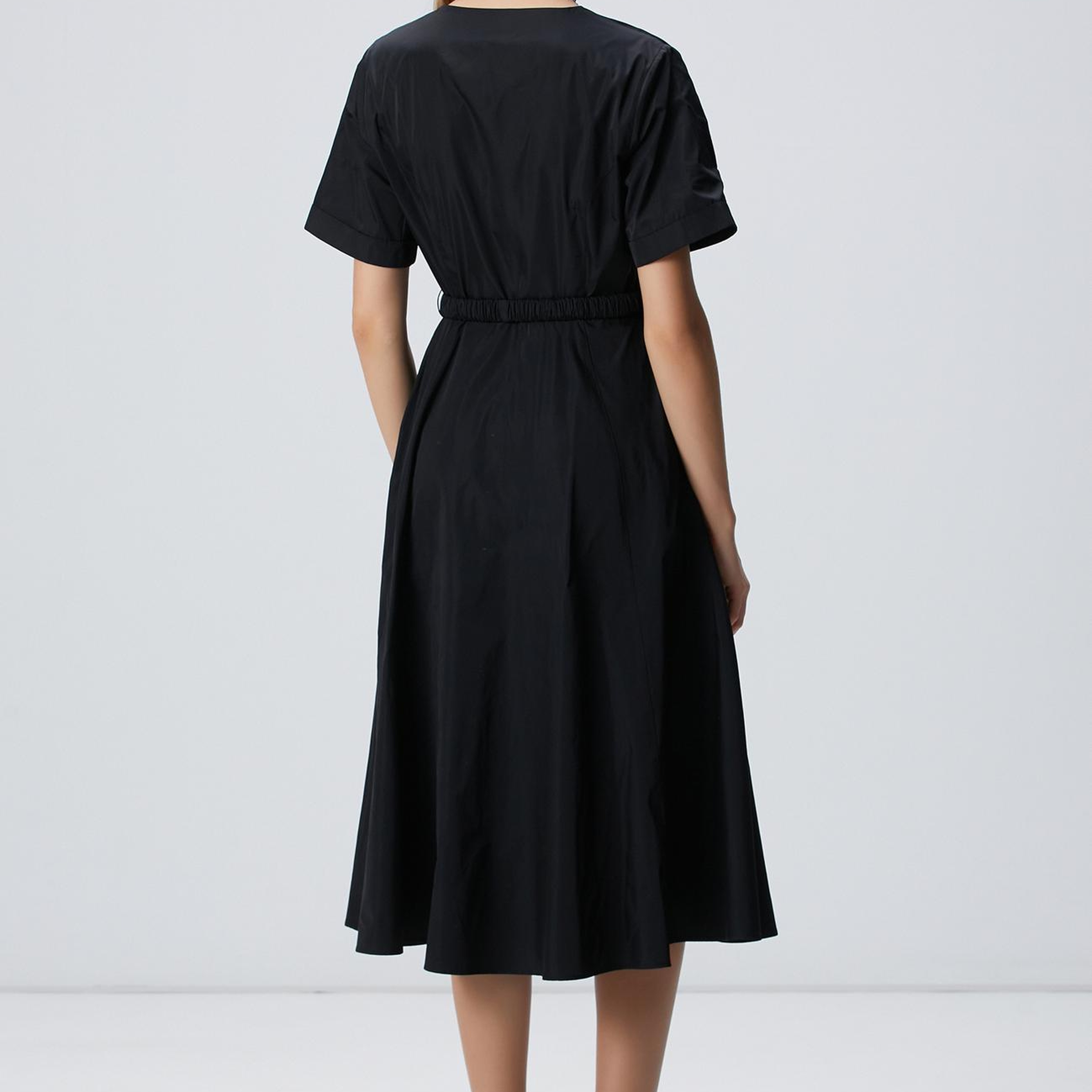 Network Kadın Siyah Tafta Elbise