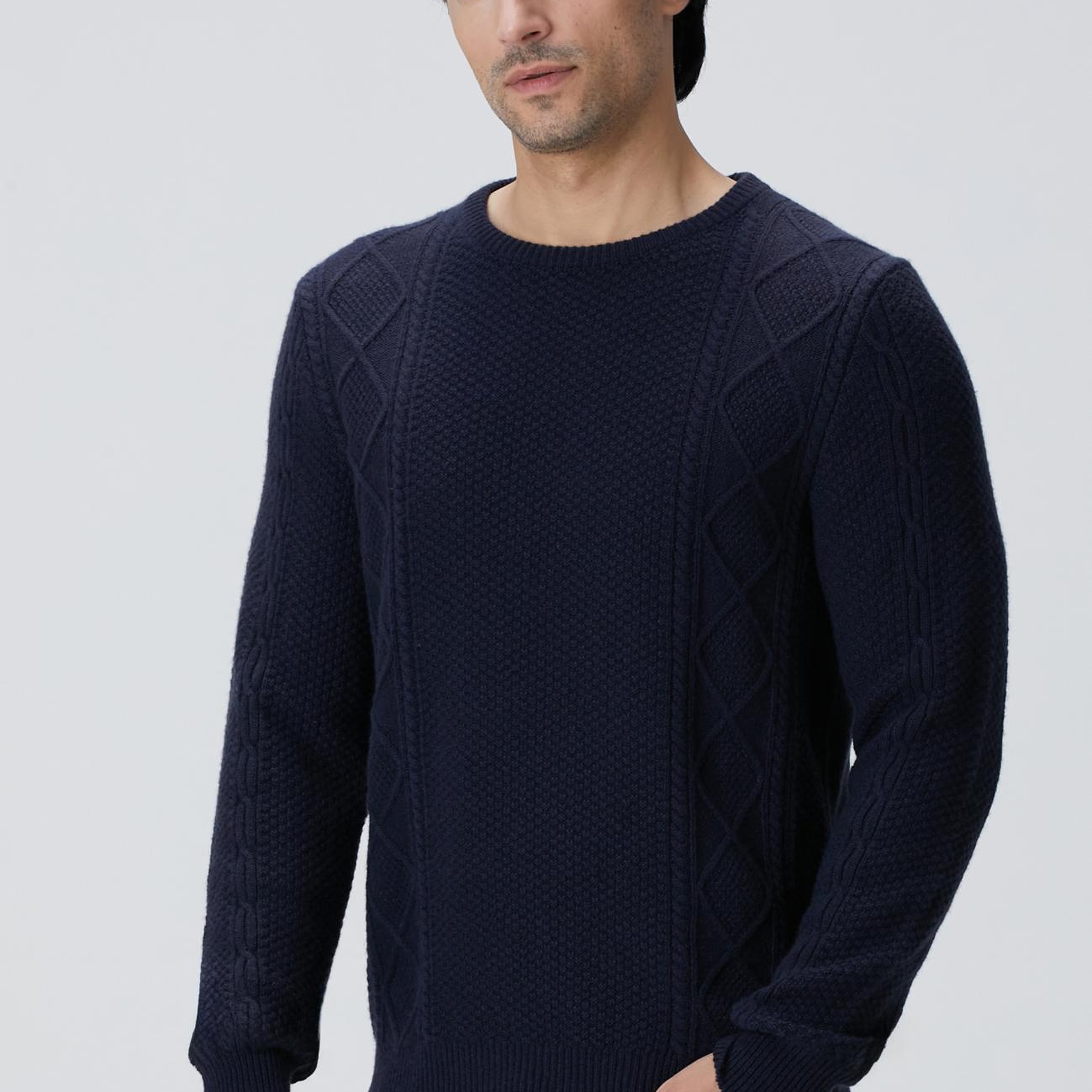 Network Erkek Limited Lacivert Kaşmir Jakarlı Kazak