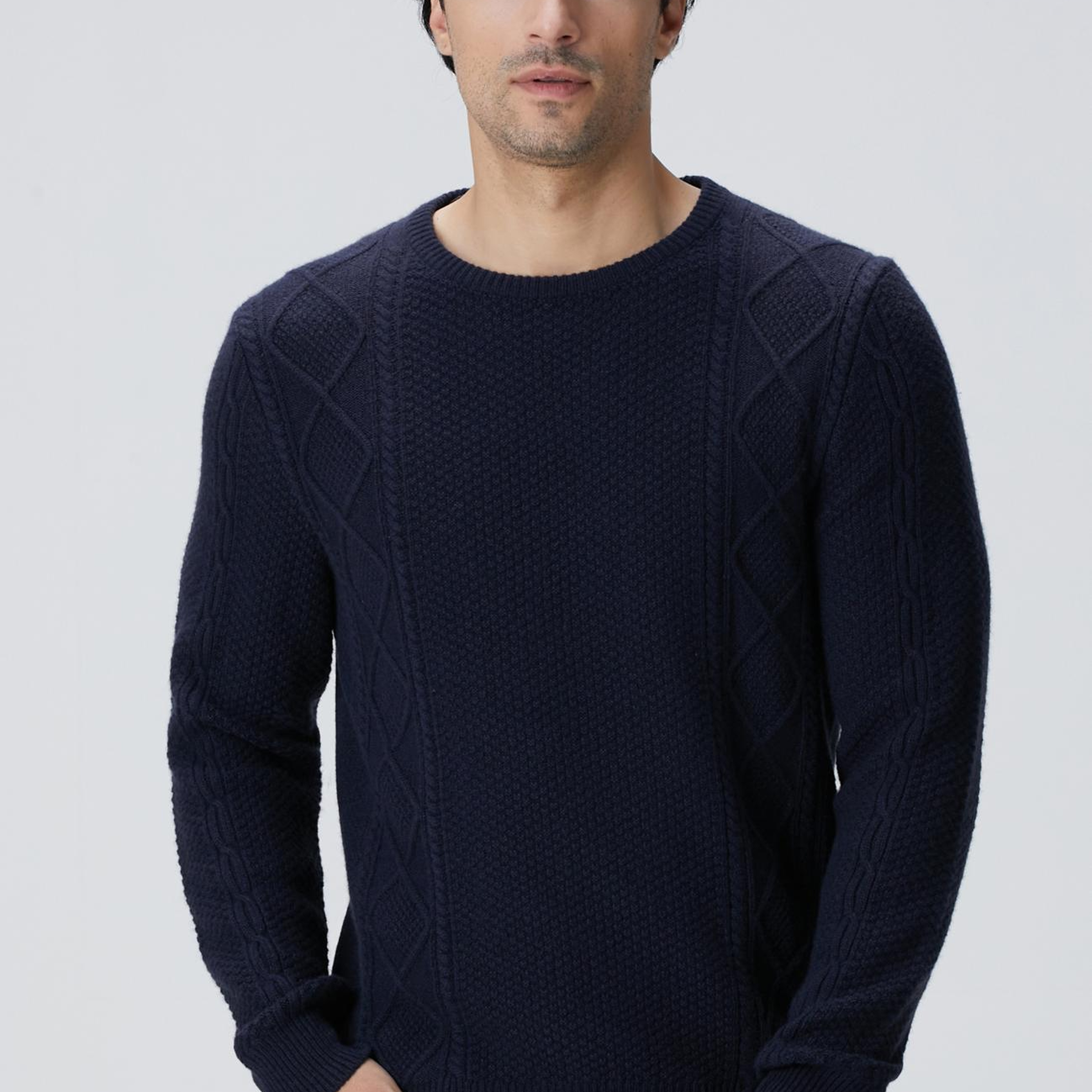 Network Erkek Limited Lacivert Kaşmir Jakarlı Kazak