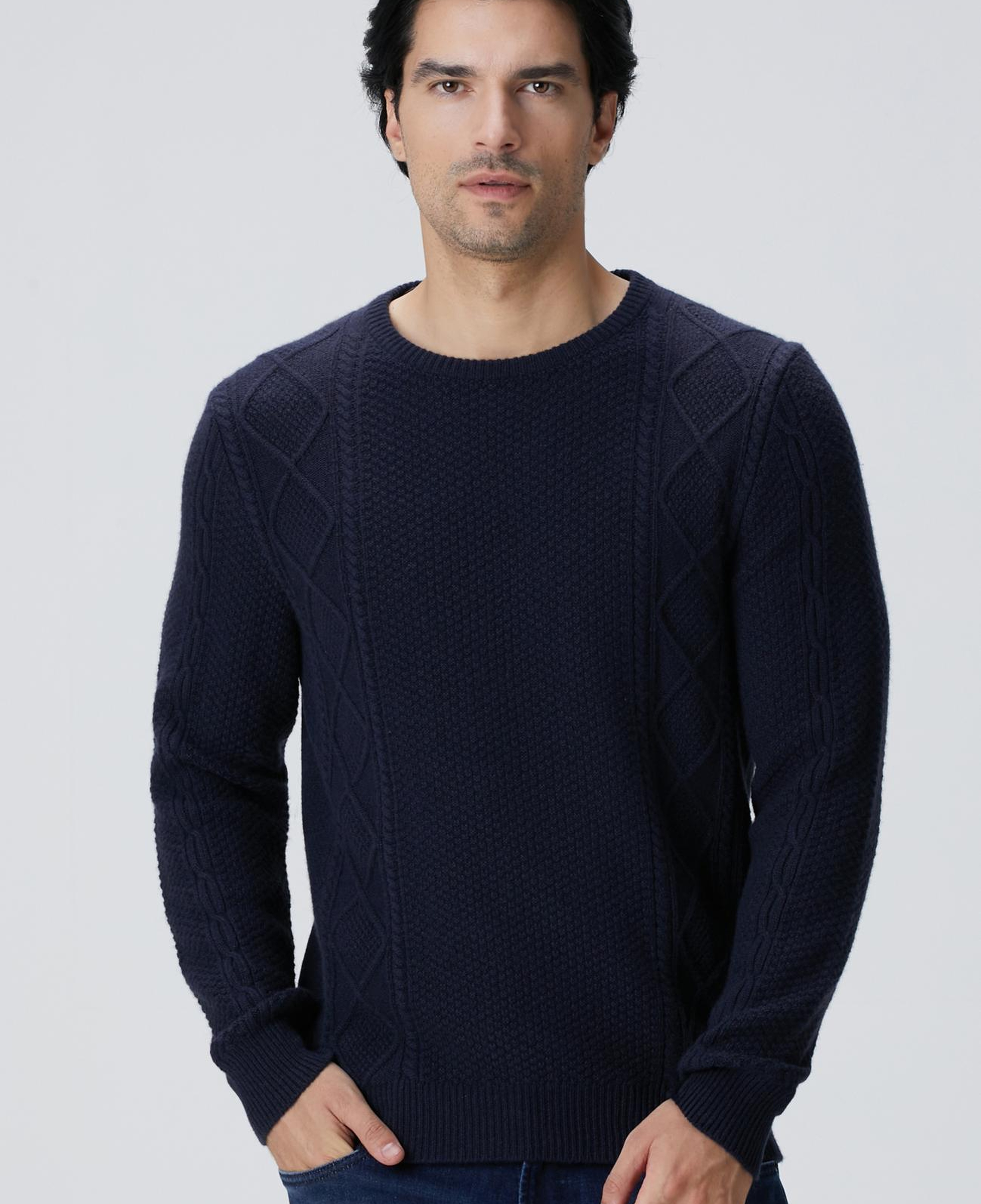 Network Erkek Limited Lacivert Kaşmir Jakarlı Kazak