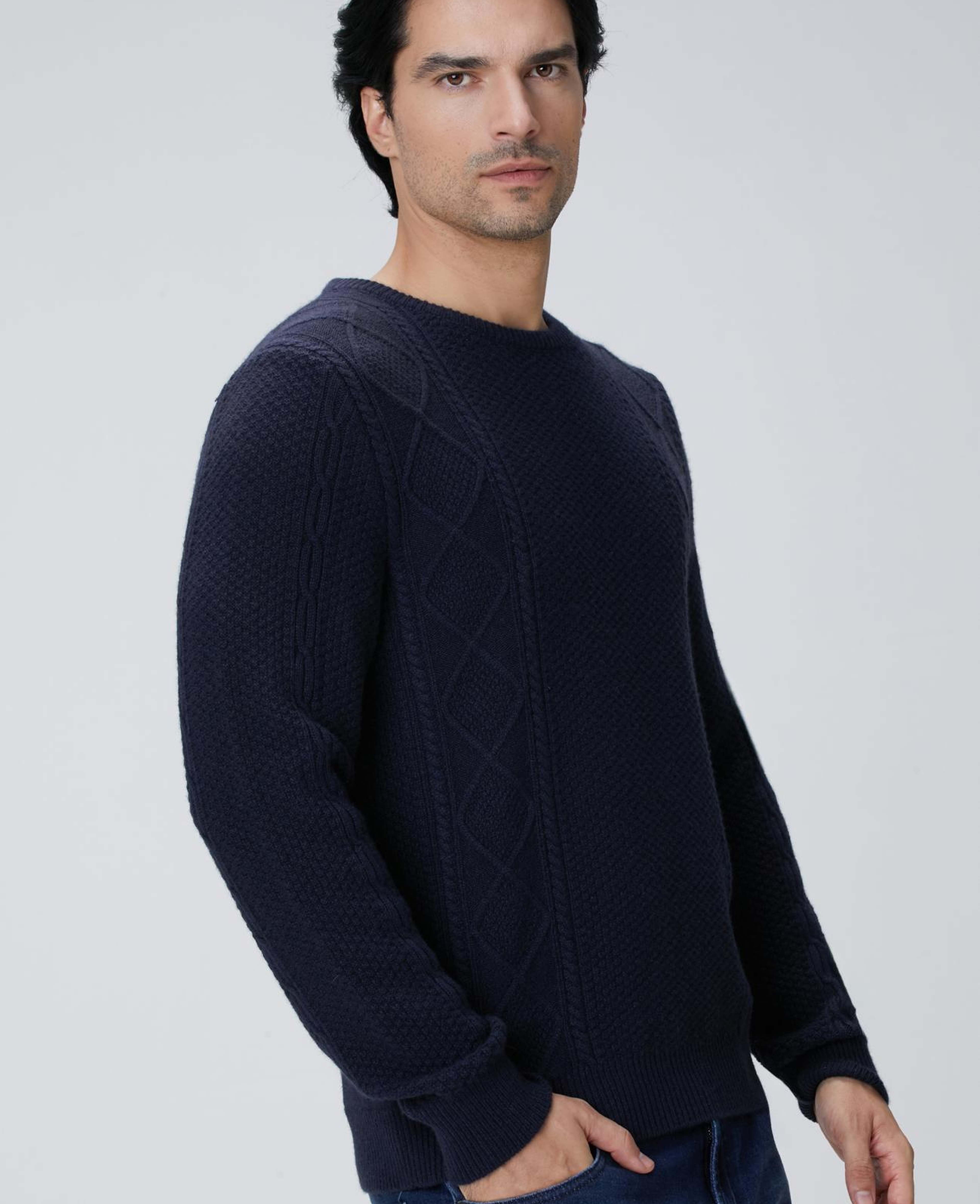 Network Erkek Limited Lacivert Kaşmir Jakarlı Kazak