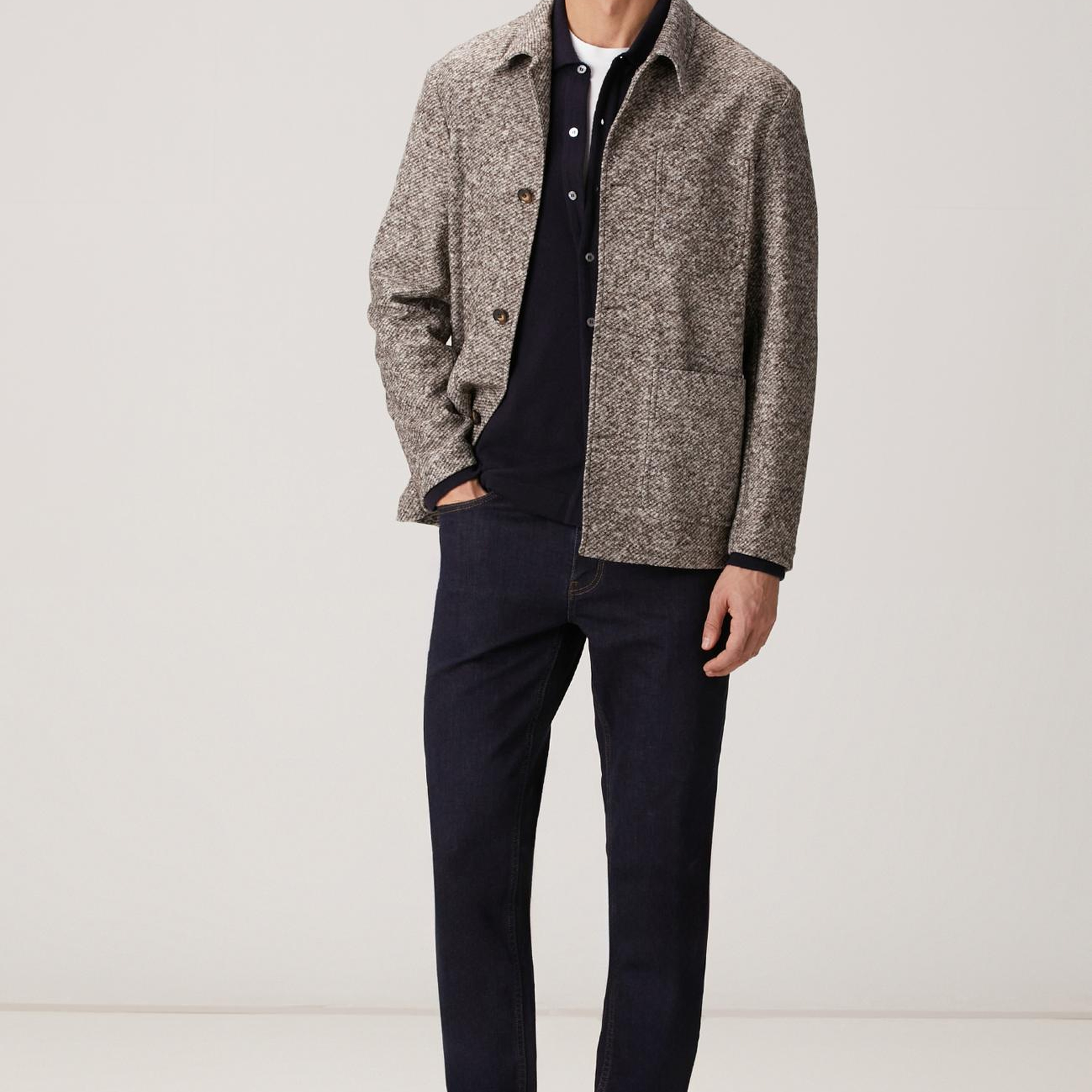 Network Erkek Lacivert Yün Karışımlı Triko Gömlek