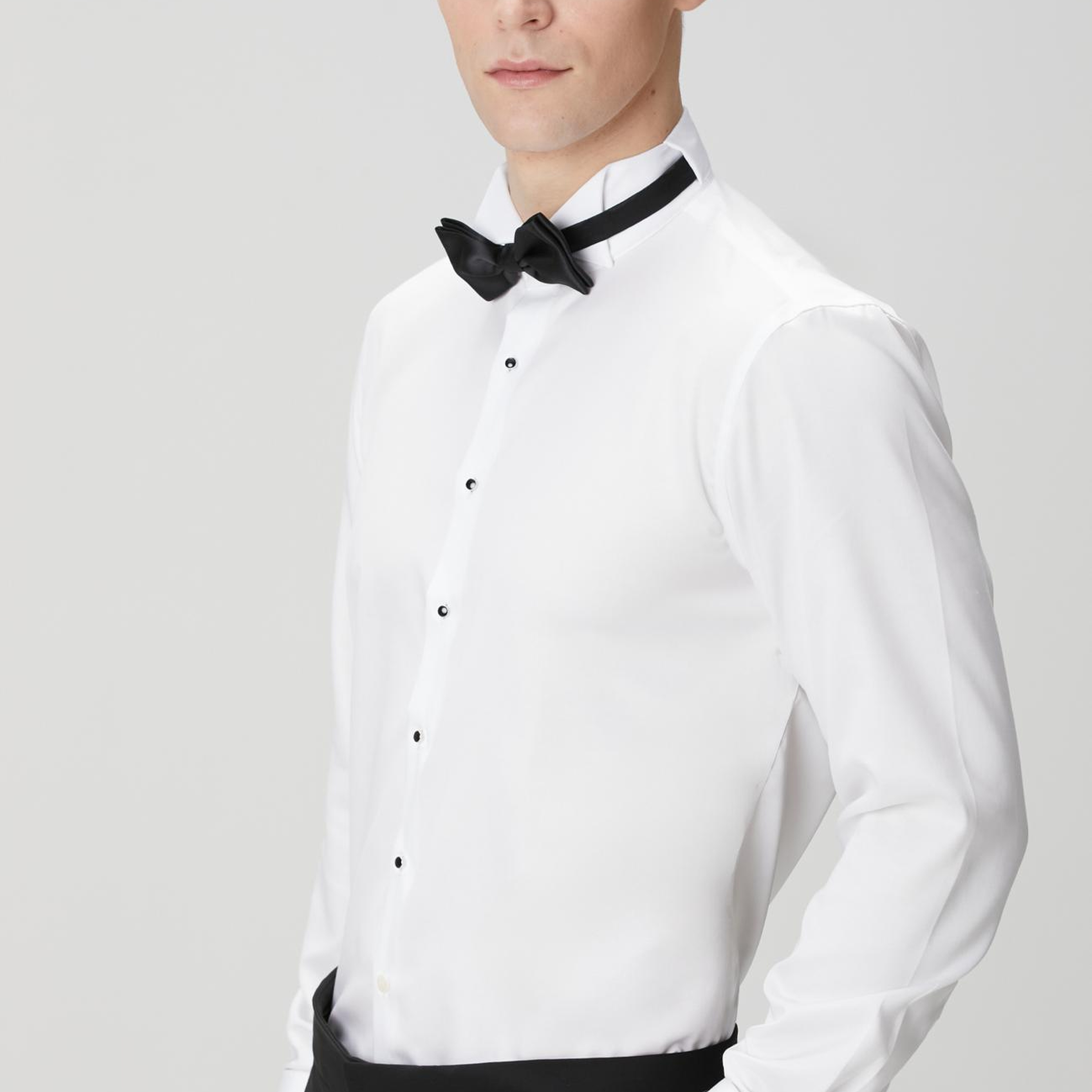 Network Erkek Non-Iron Beyaz Smokin Gömlek