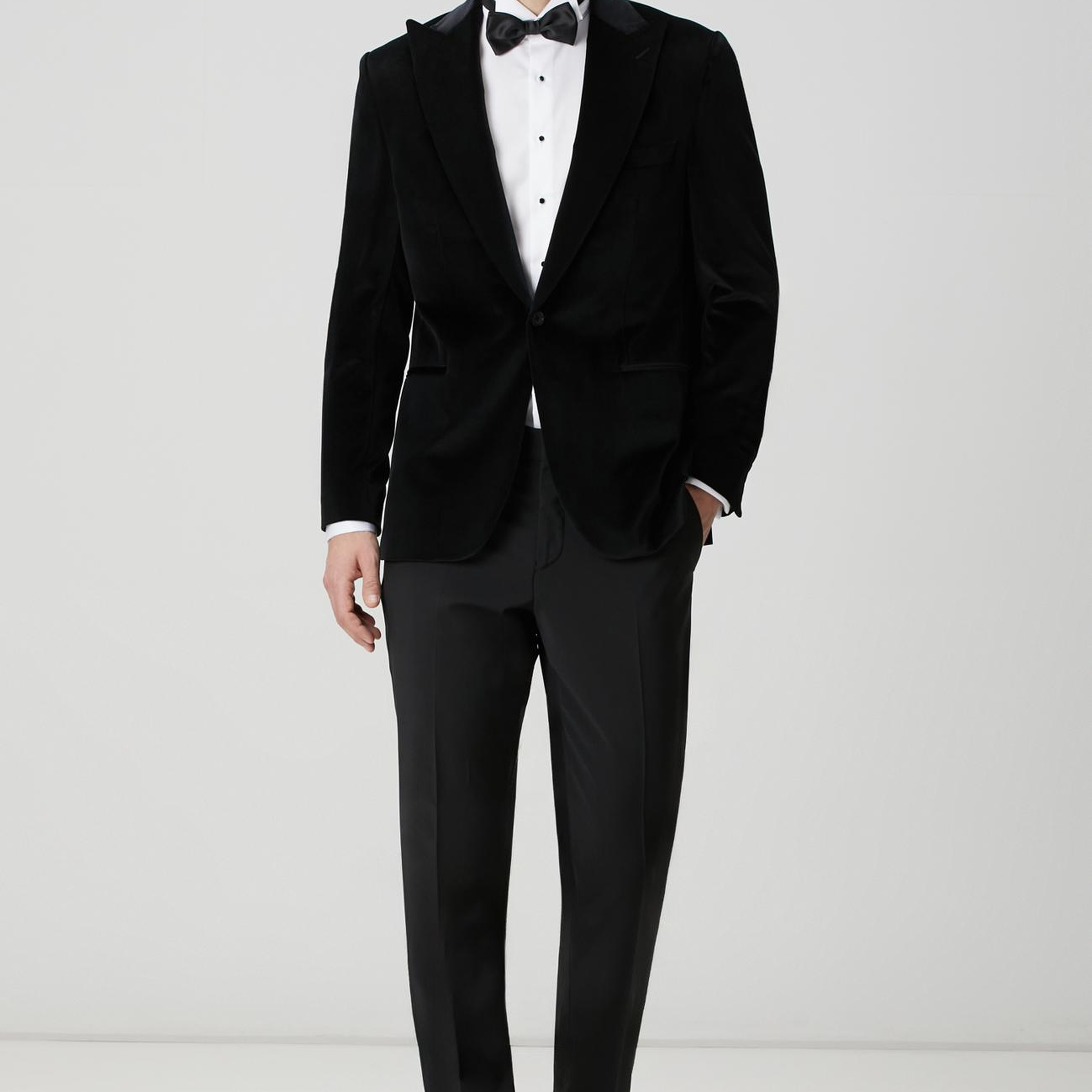 Network Erkek Non-Iron Beyaz Smokin Gömlek