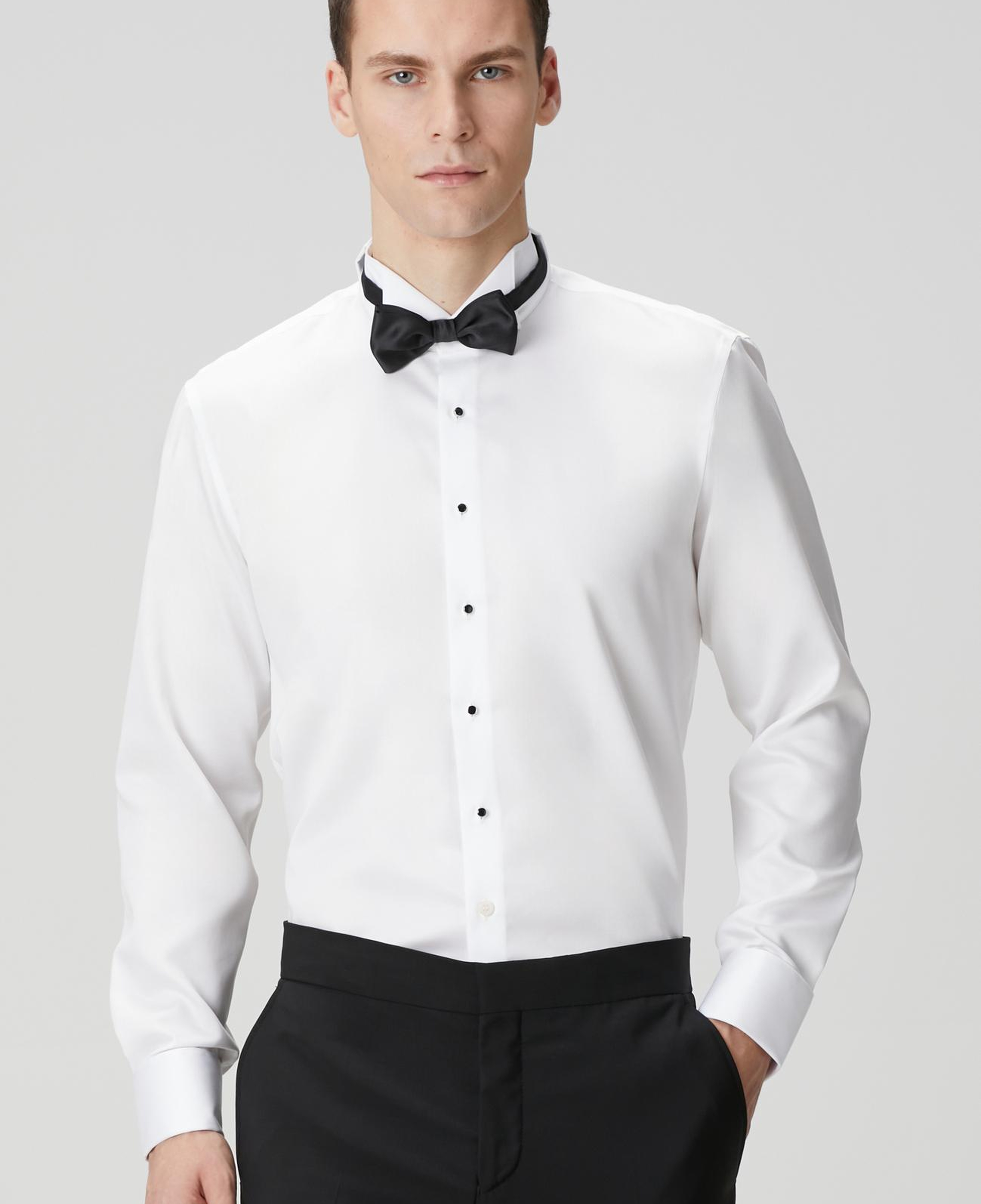 Network Erkek Non-Iron Beyaz Smokin Gömlek