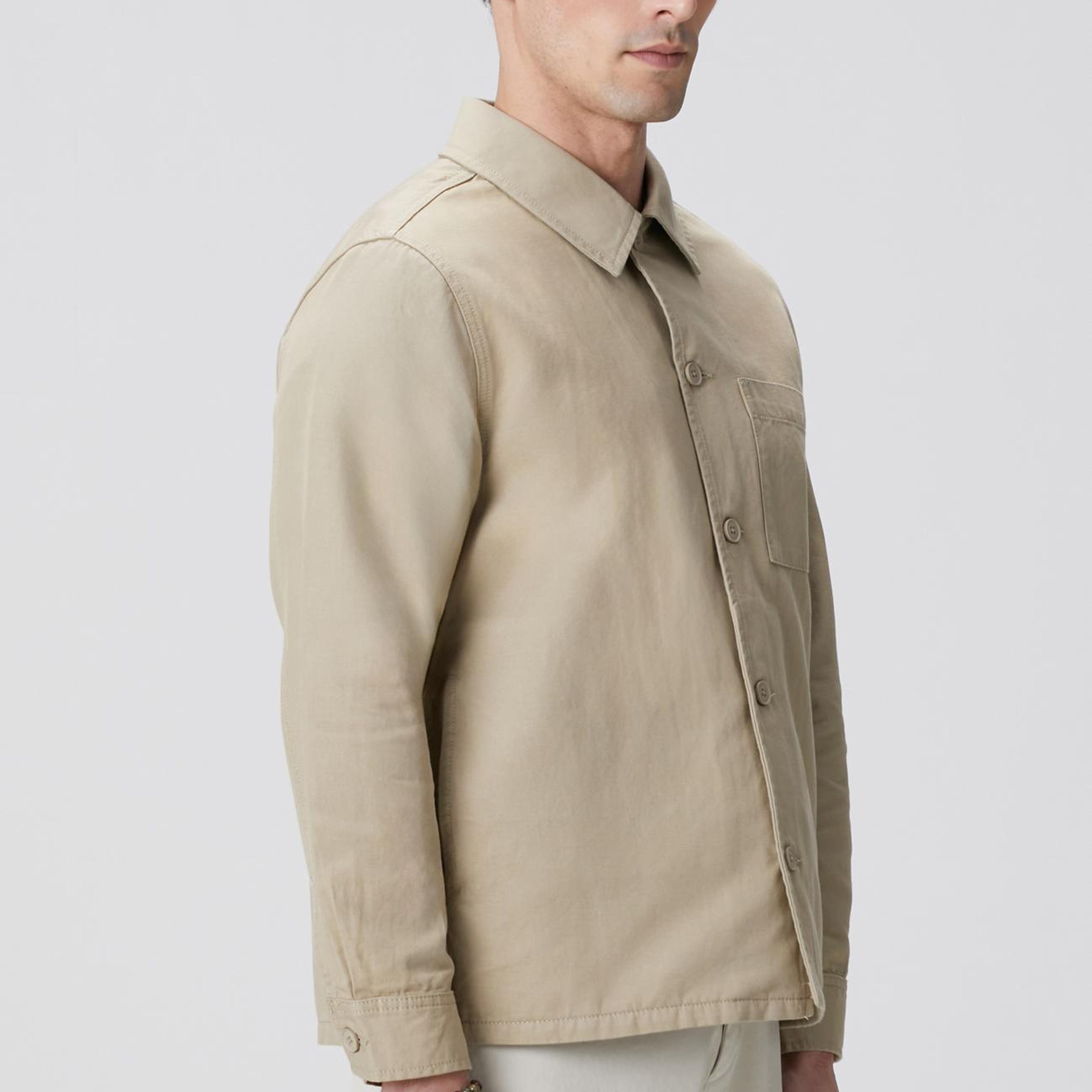 Network Erkek Bej Keten Karışımlı Dış Gömlek