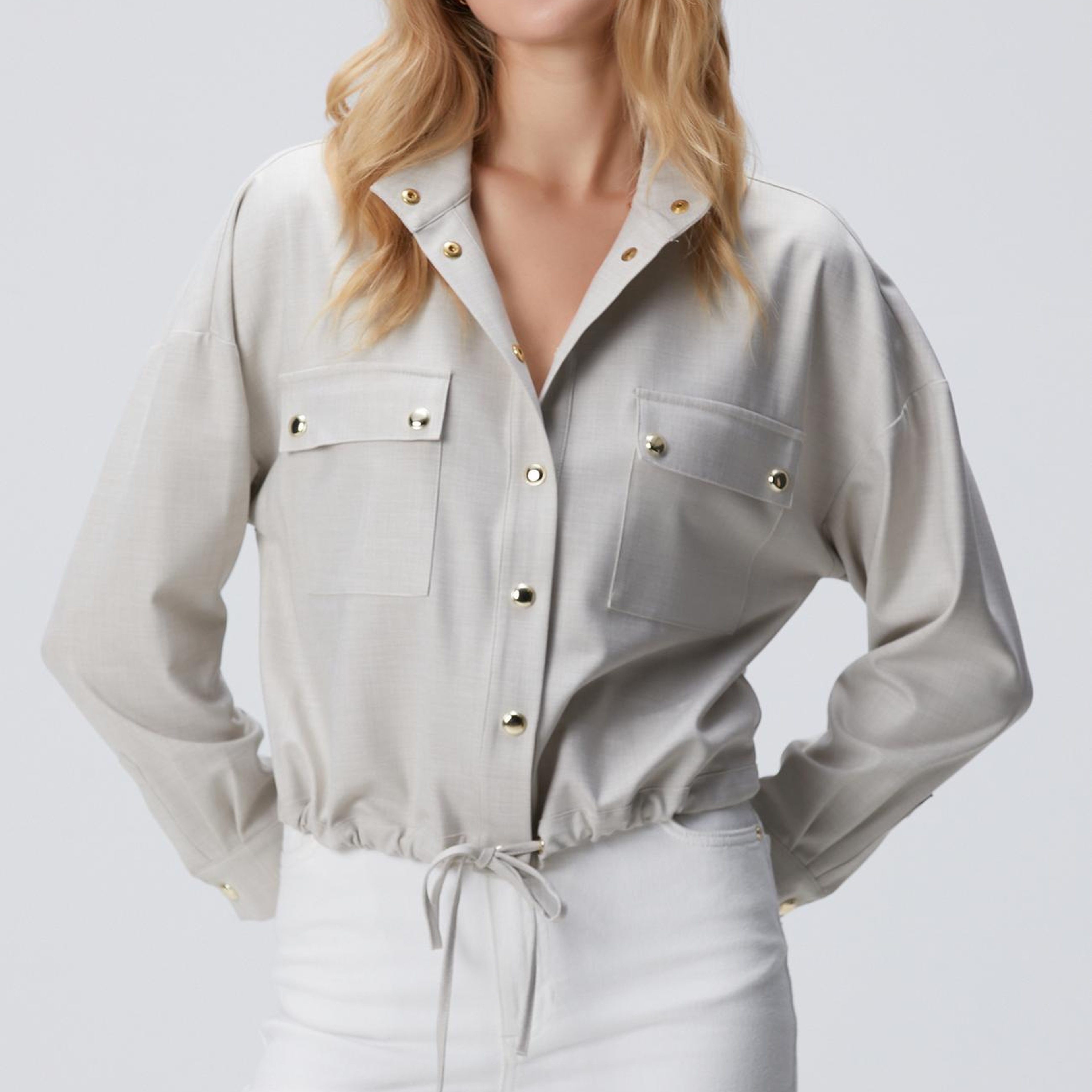 Network Kadın Bej Cep Kapaklı Dış Gömlek