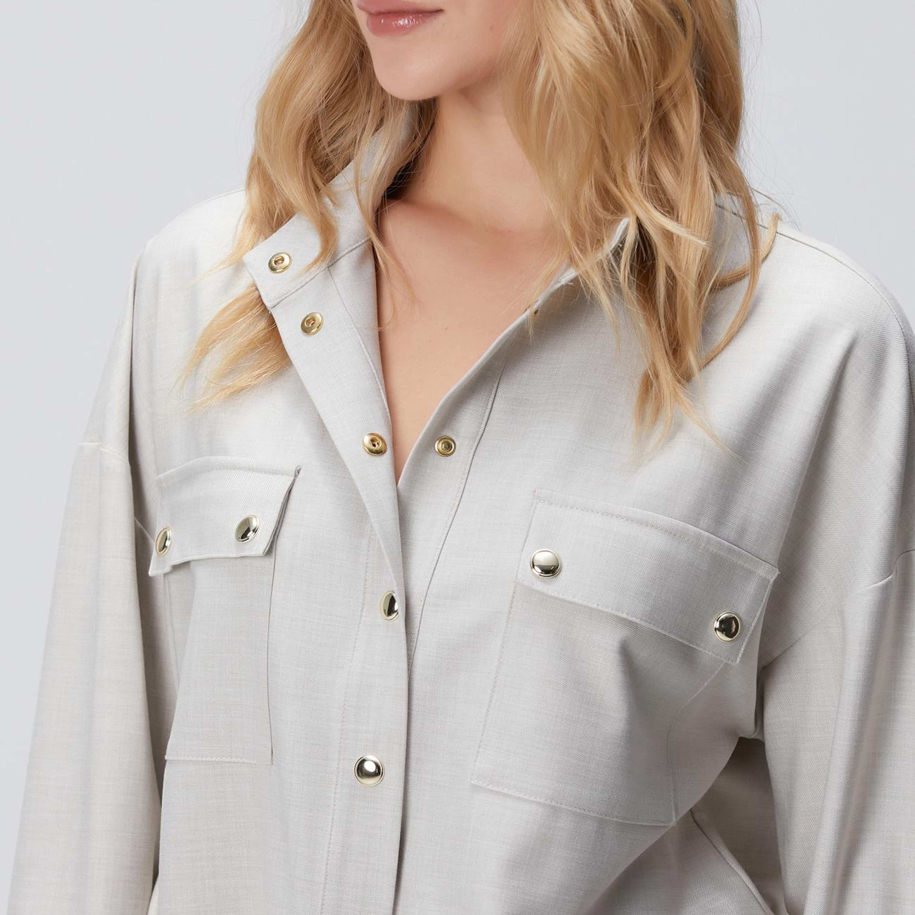 Network Kadın Bej Cep Kapaklı Dış Gömlek