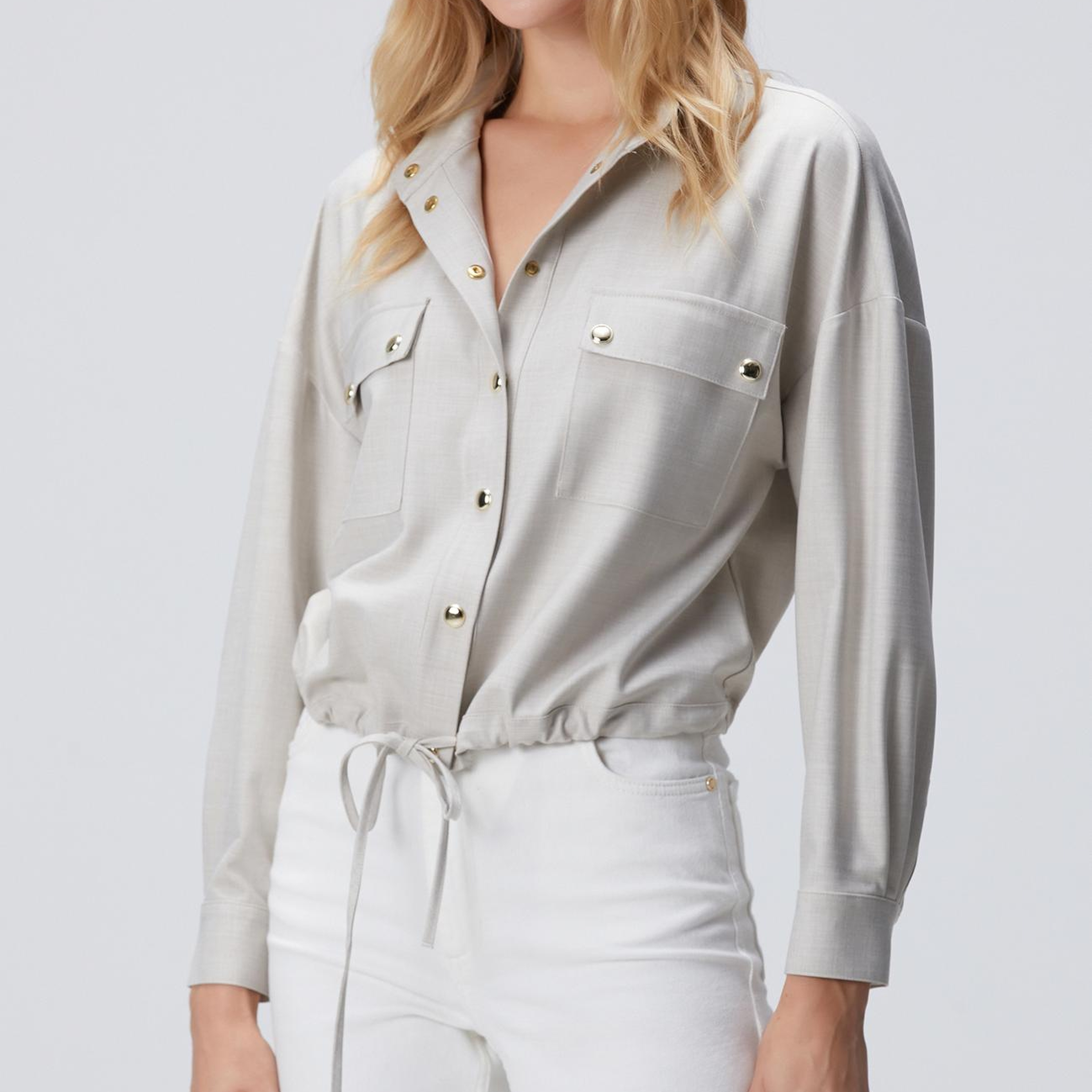 Network Kadın Bej Cep Kapaklı Dış Gömlek