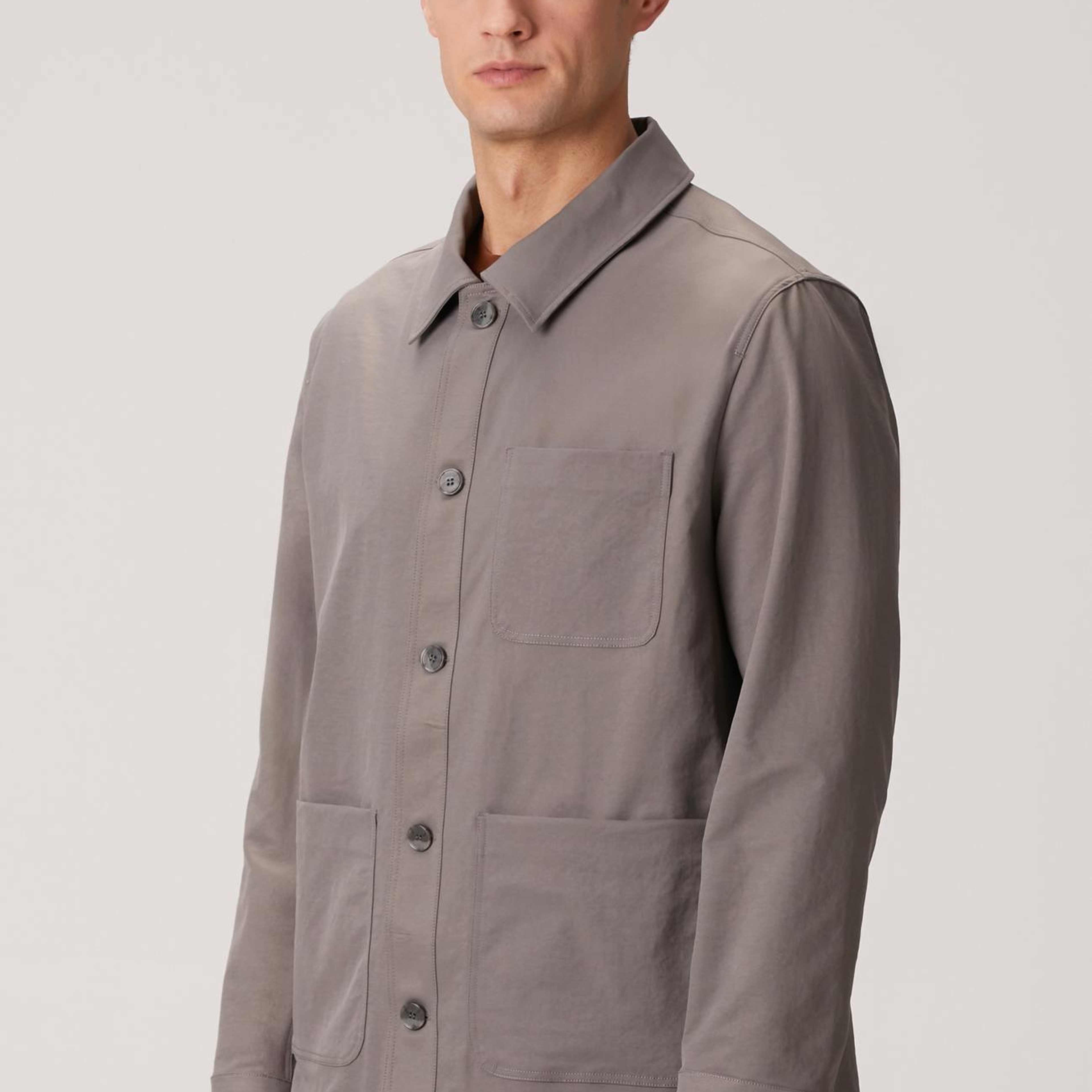 Network Erkek Koyu Gri Dış Gömlek