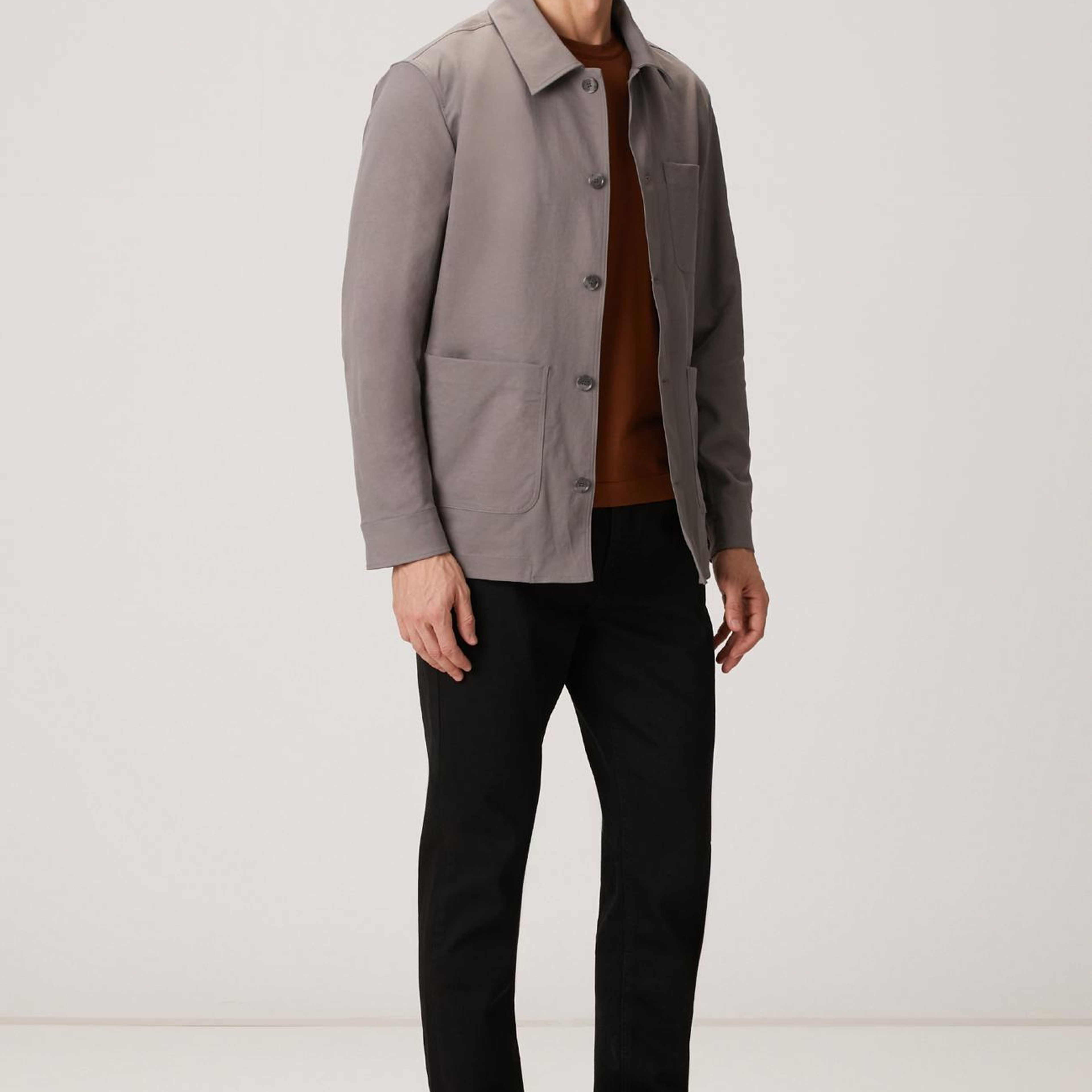 Network Erkek Koyu Gri Dış Gömlek