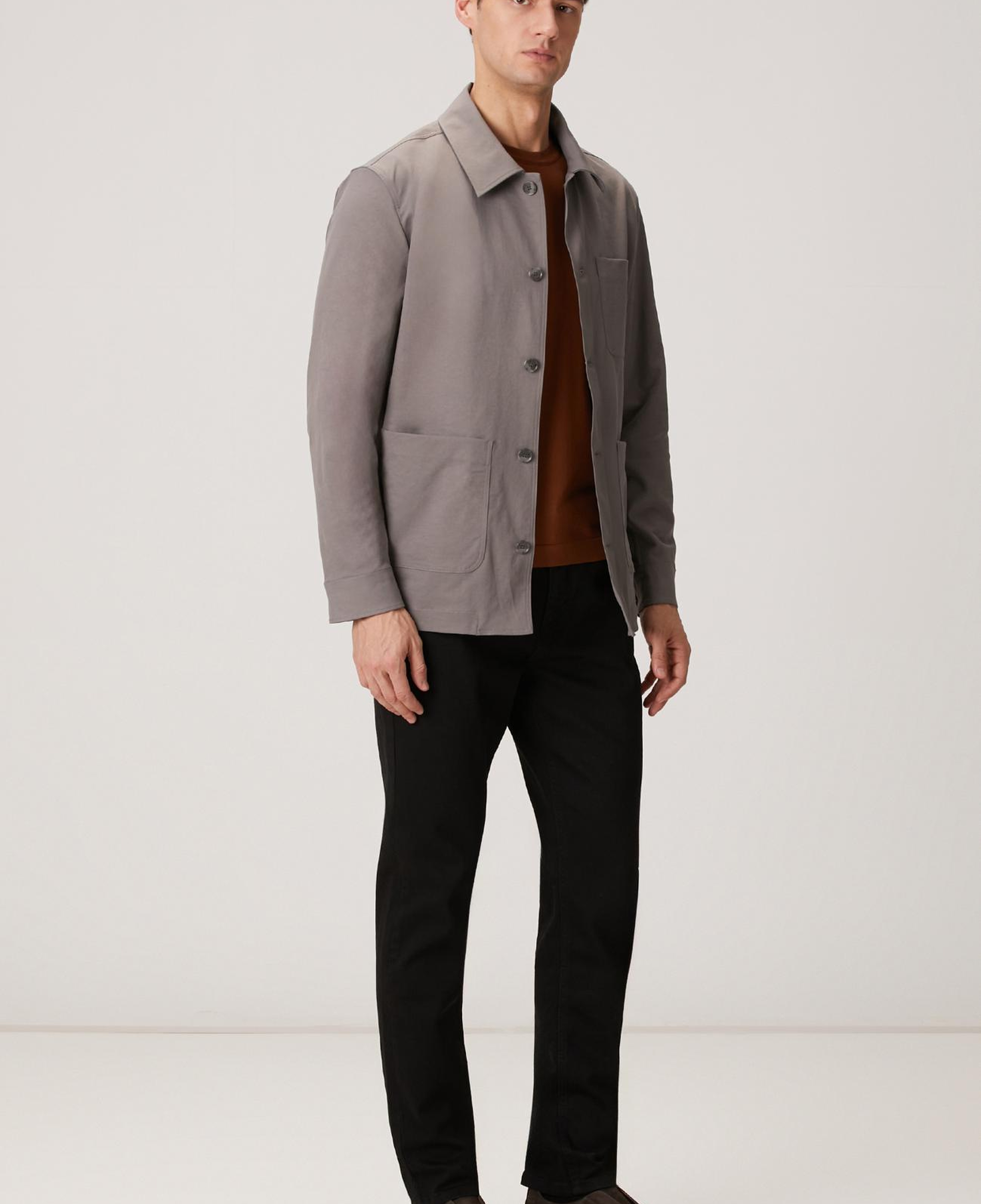 Network Erkek Koyu Gri Dış Gömlek