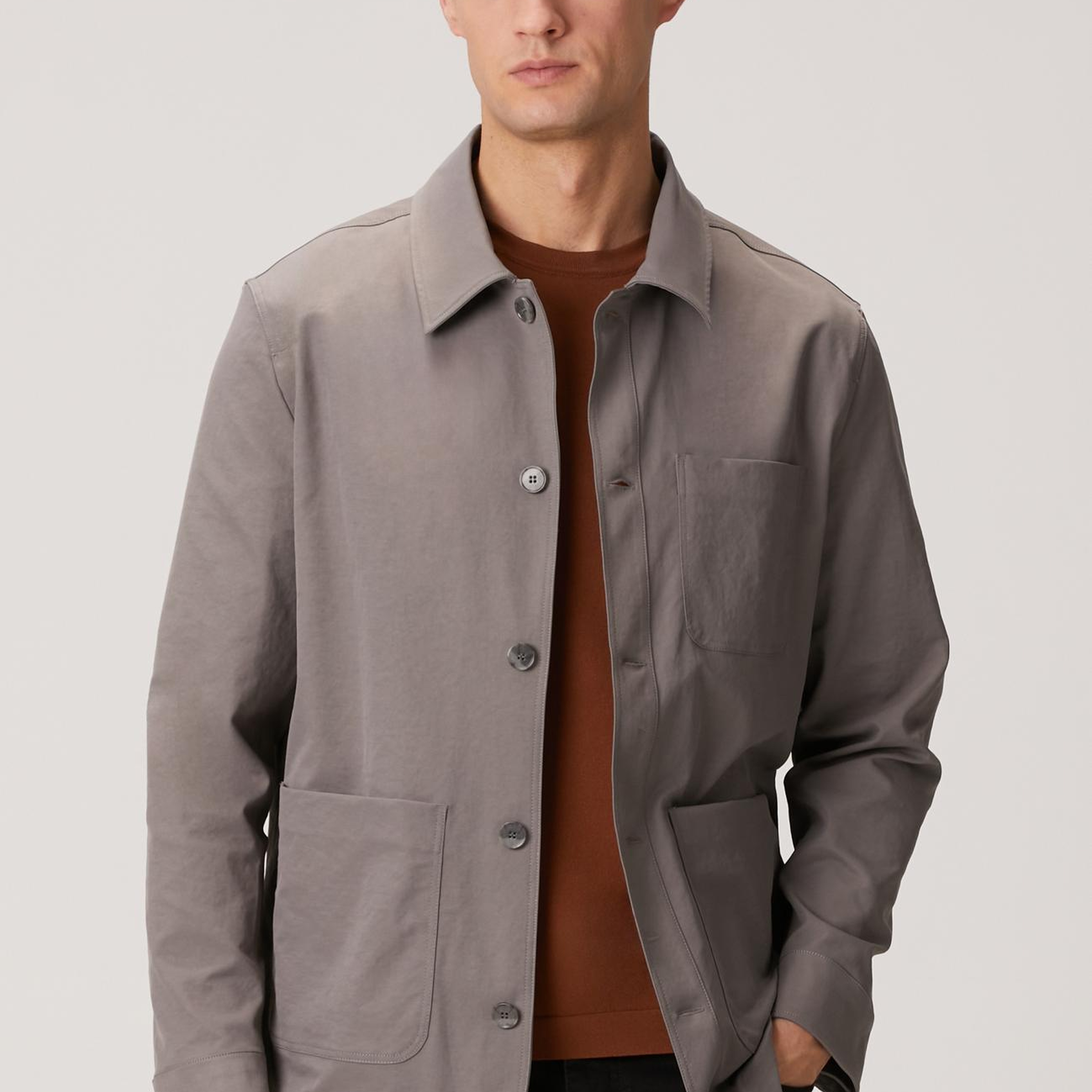 Network Erkek Koyu Gri Dış Gömlek