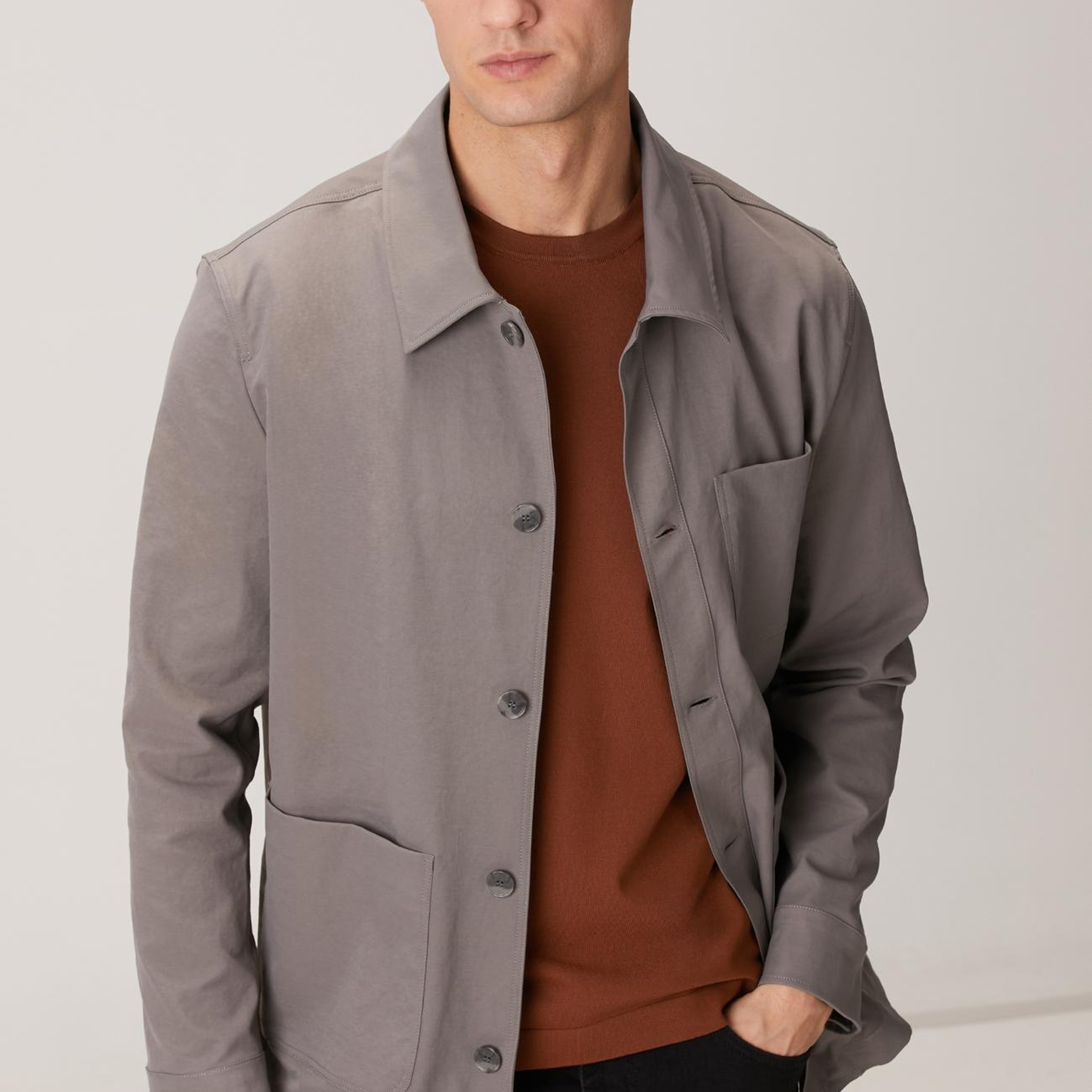 Network Erkek Koyu Gri Dış Gömlek