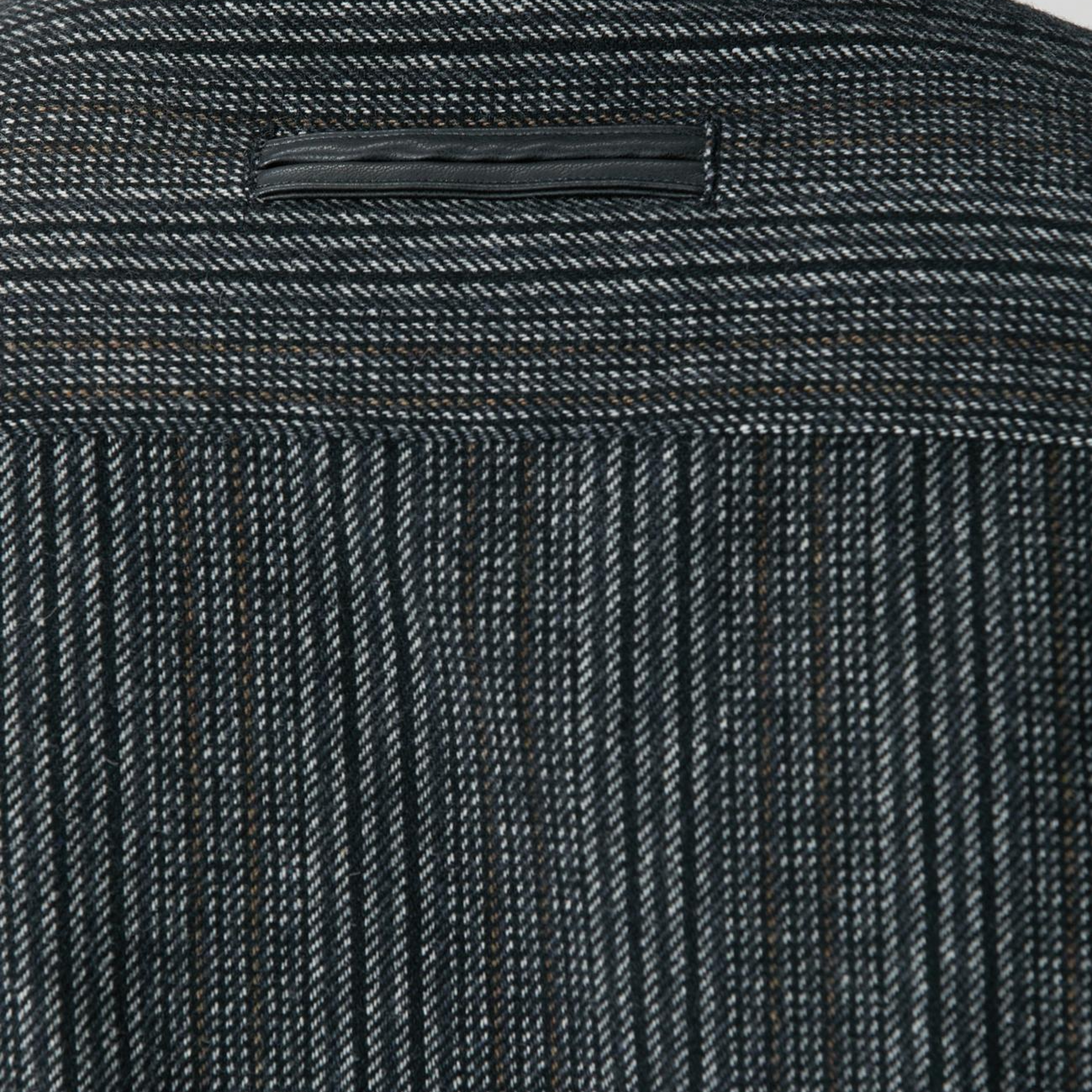 Network Erkek Antrasit Yün Karışımlı Çizgili Dış Gömlek