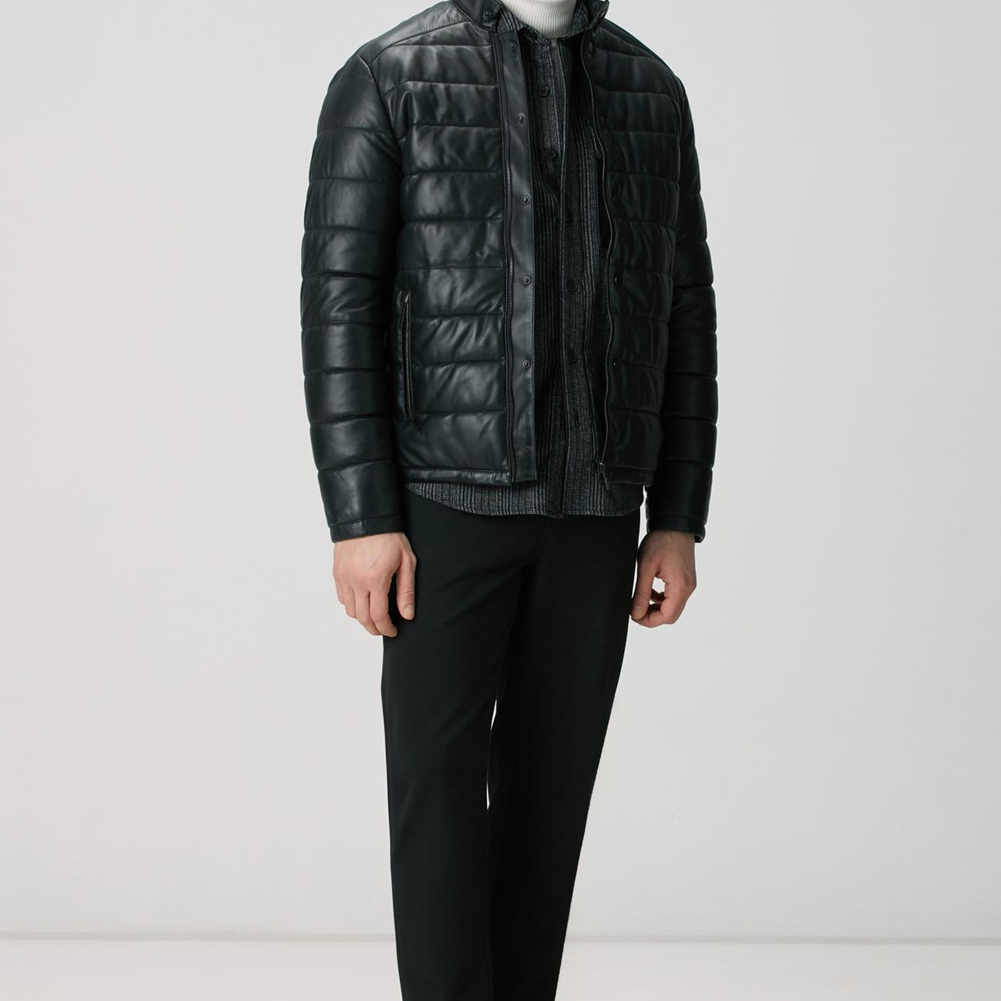 Network Erkek Antrasit Yün Karışımlı Çizgili Dış Gömlek