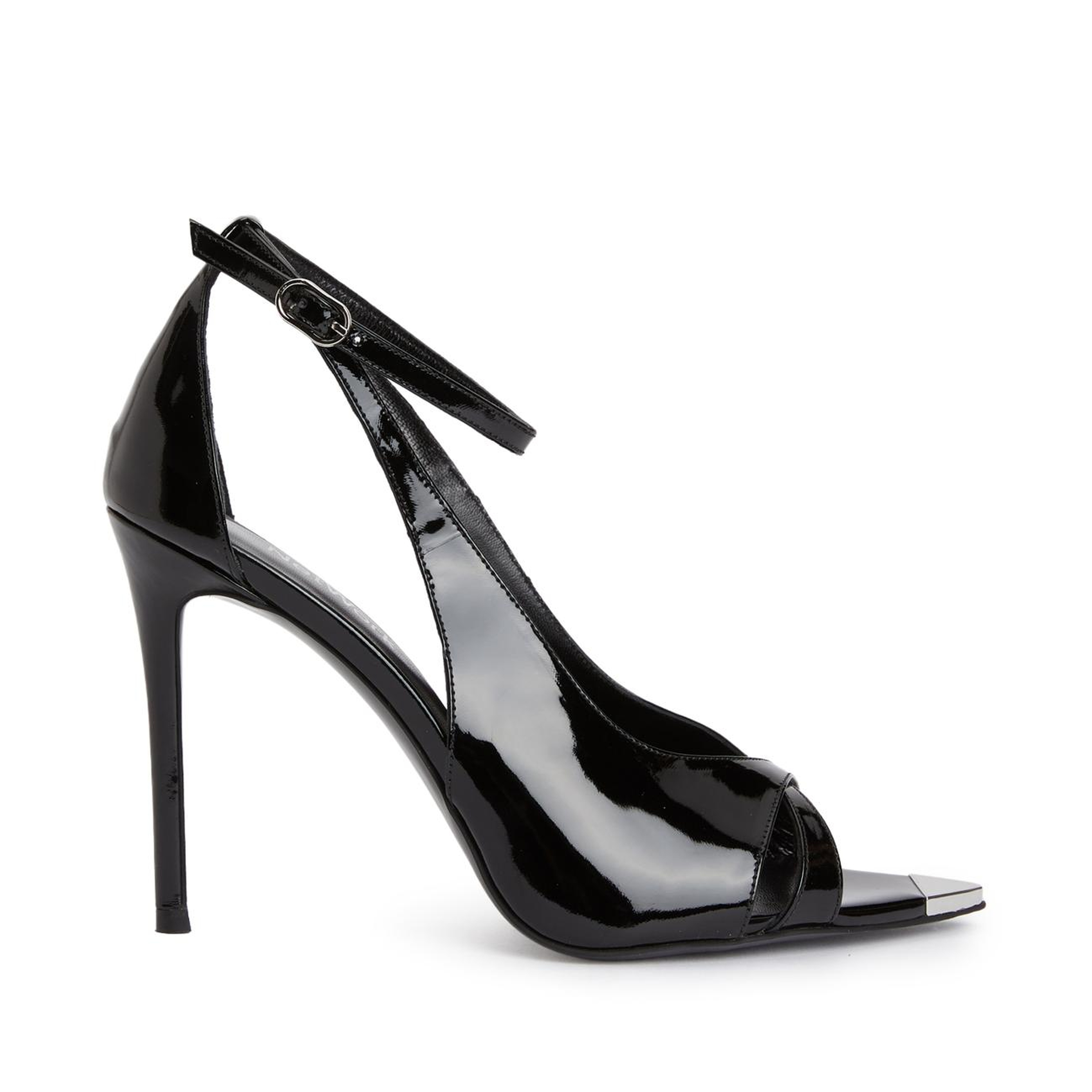 Network Kadın Siyah Bantlı Topuklu Sandalet