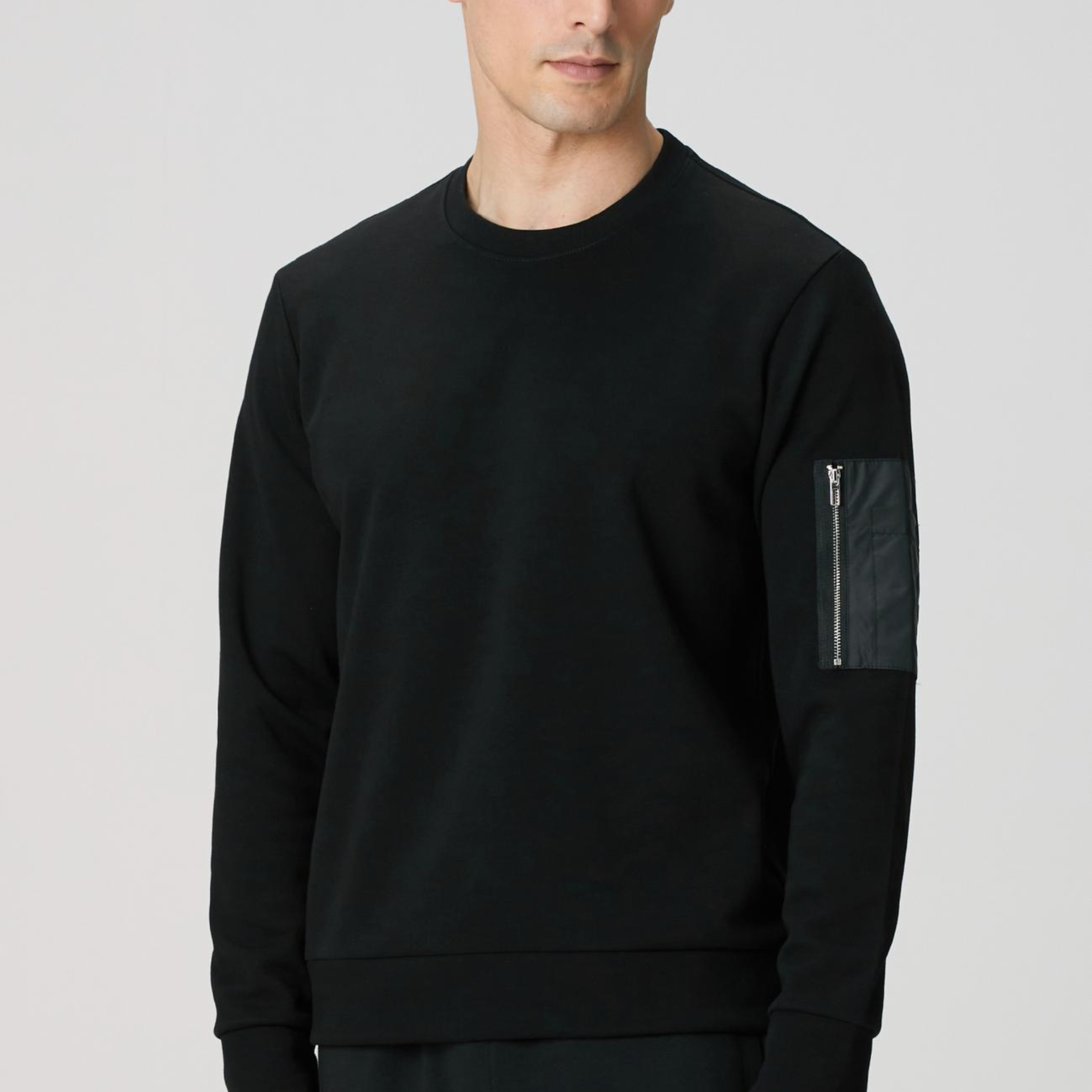 Network Erkek Siyah Fermuar Detaylı Sweatshirt