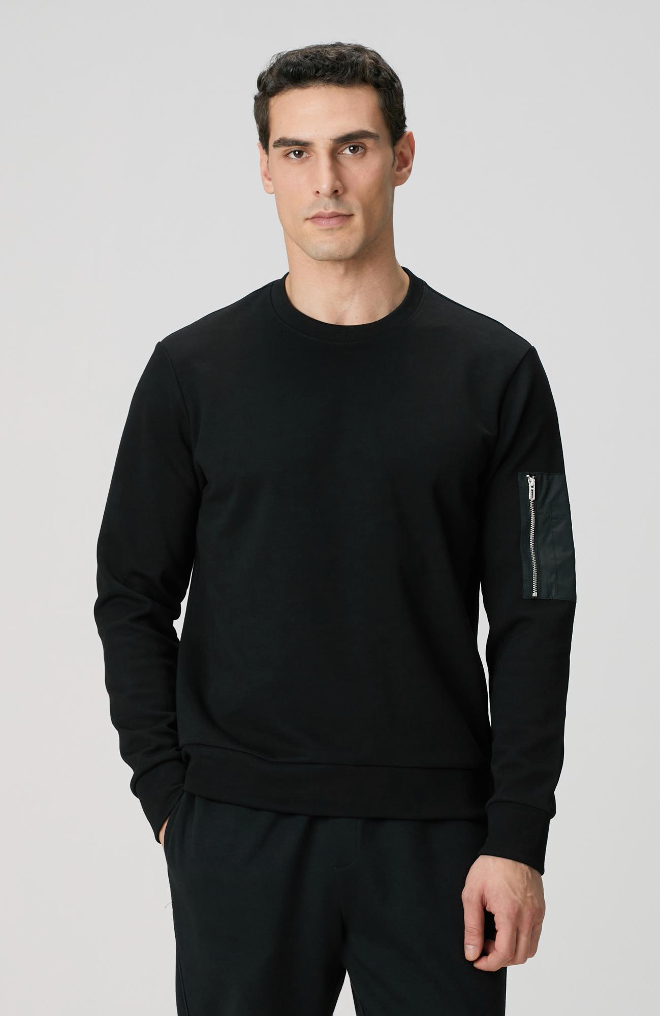 Network Erkek Siyah Fermuar Detaylı Sweatshirt