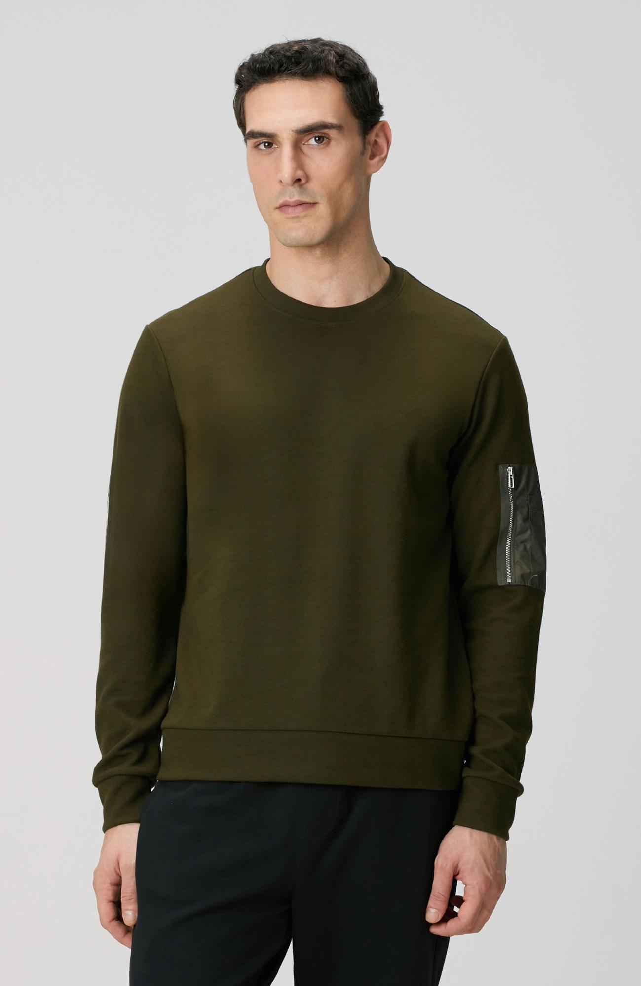 Network Erkek Haki Fermuar Detaylı Sweatshirt