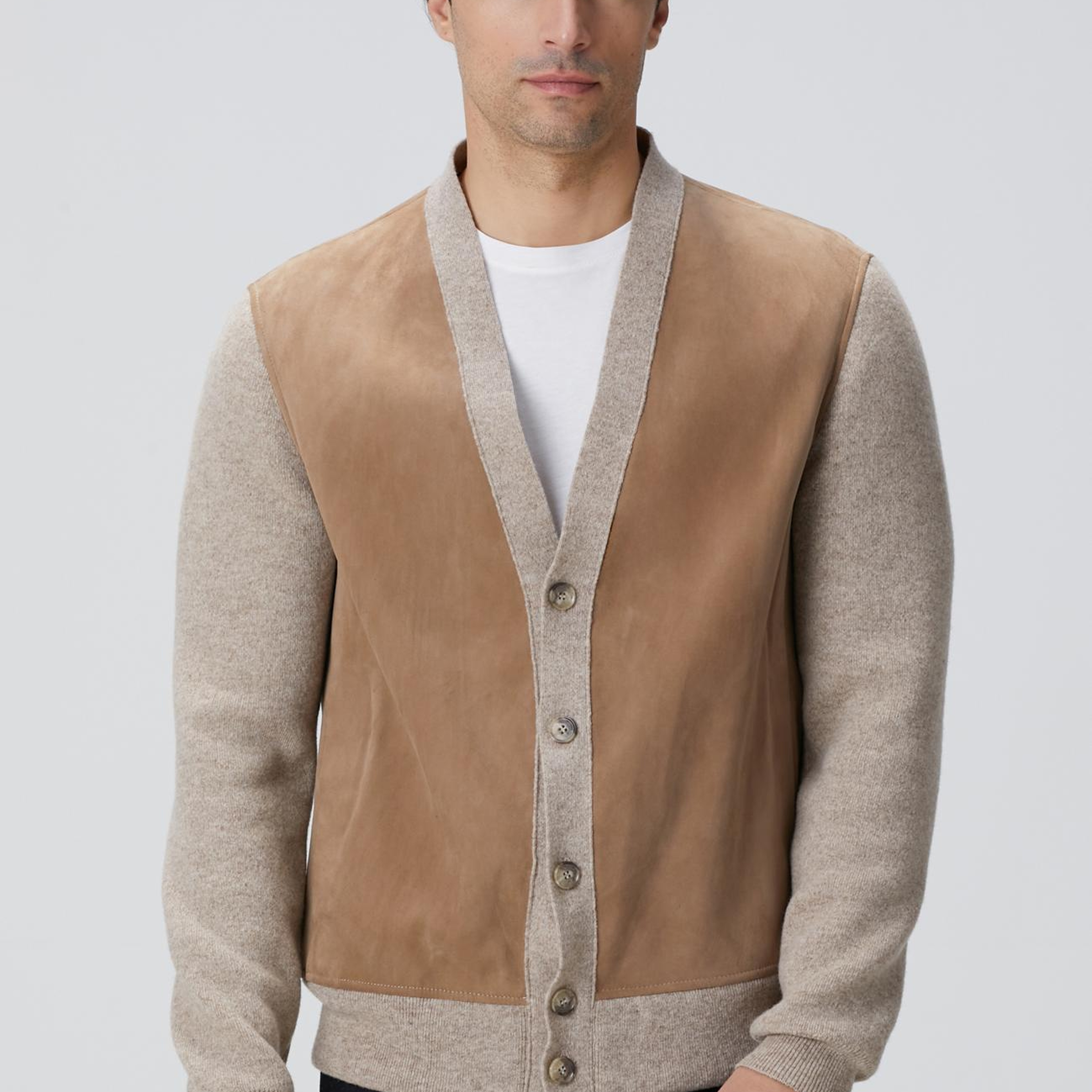 Network Erkek Limited Düğmeli V Yaka Deri Hırka