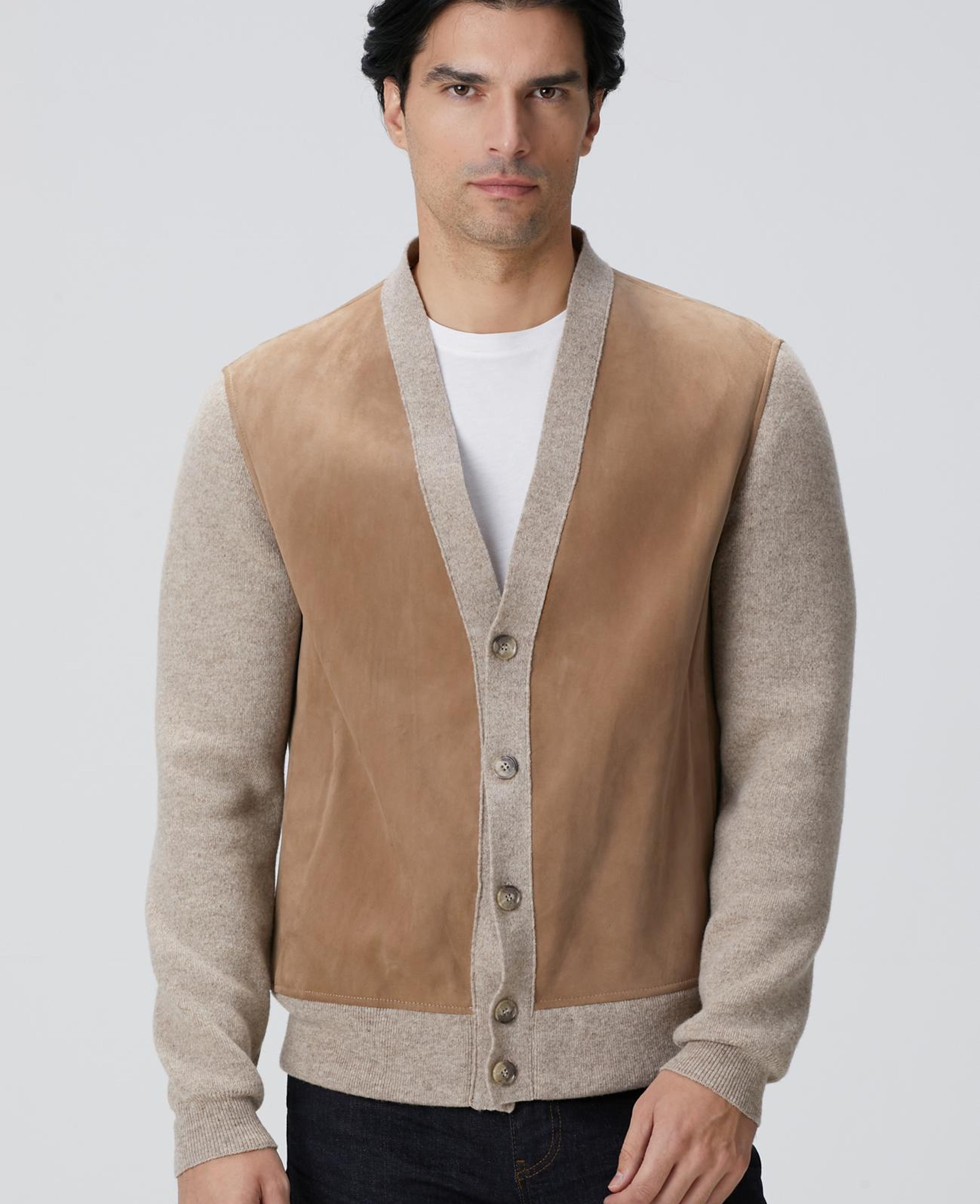 Network Erkek Limited Düğmeli V Yaka Deri Hırka