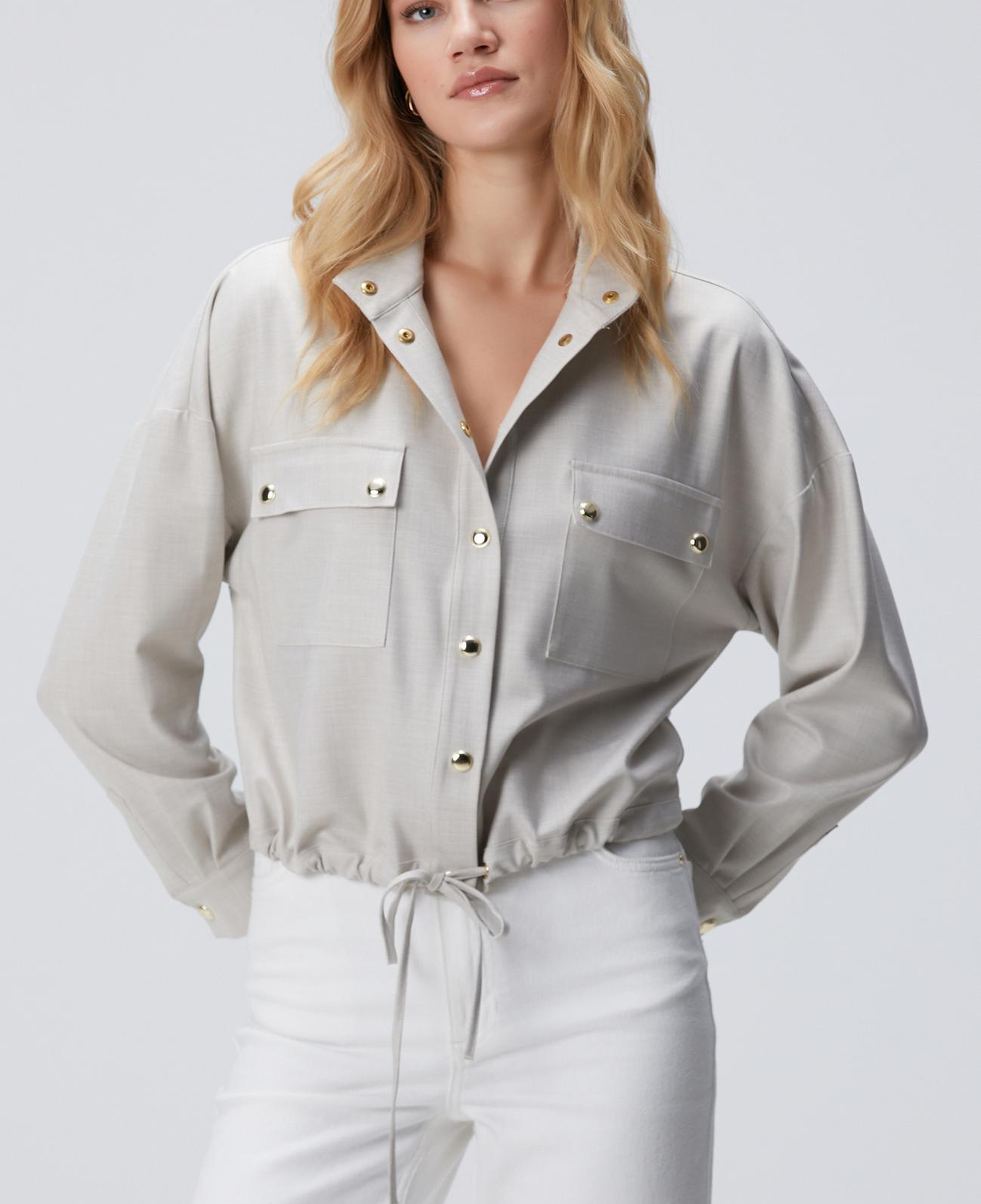 Network Kadın Bej Cep Kapaklı Dış Gömlek