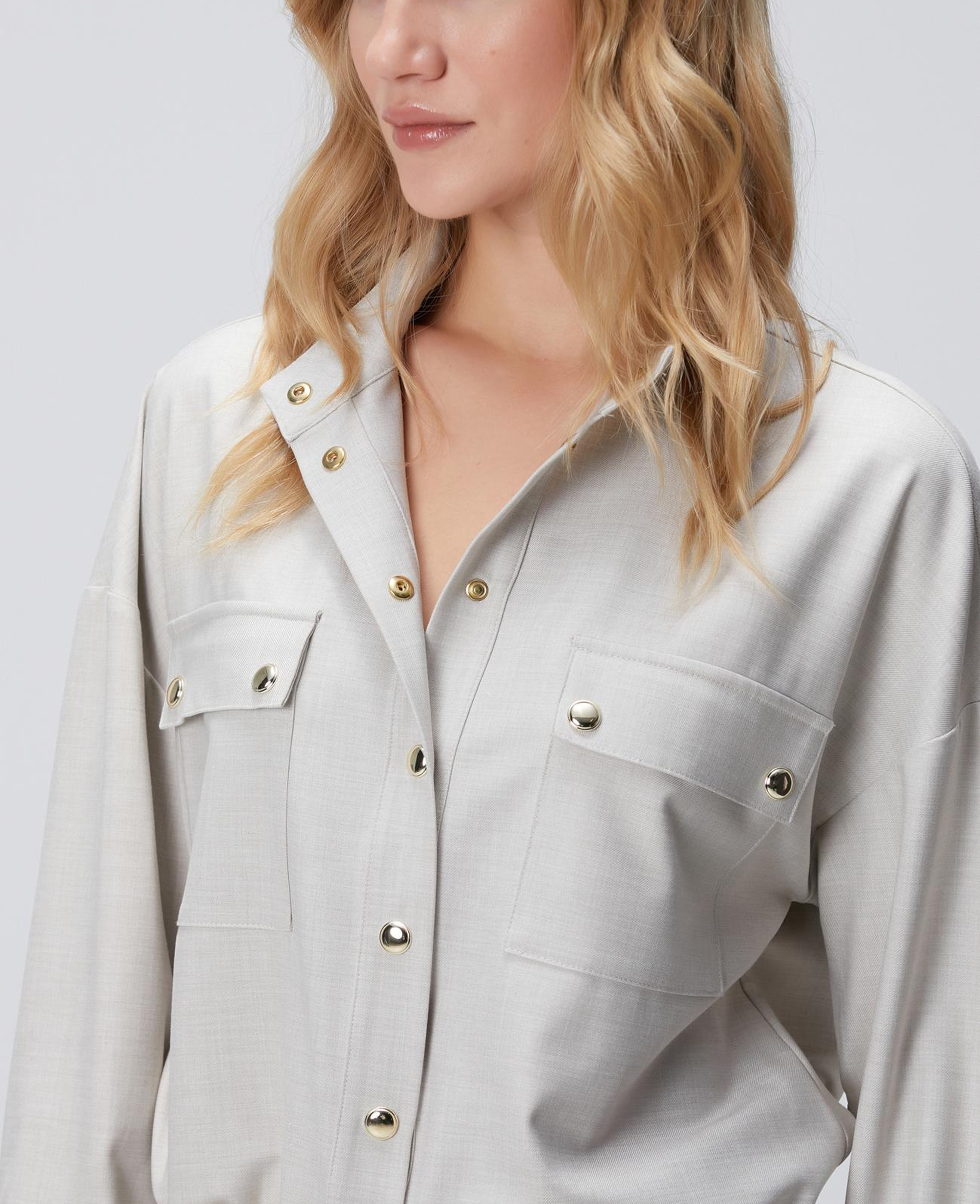 Network Kadın Bej Cep Kapaklı Dış Gömlek