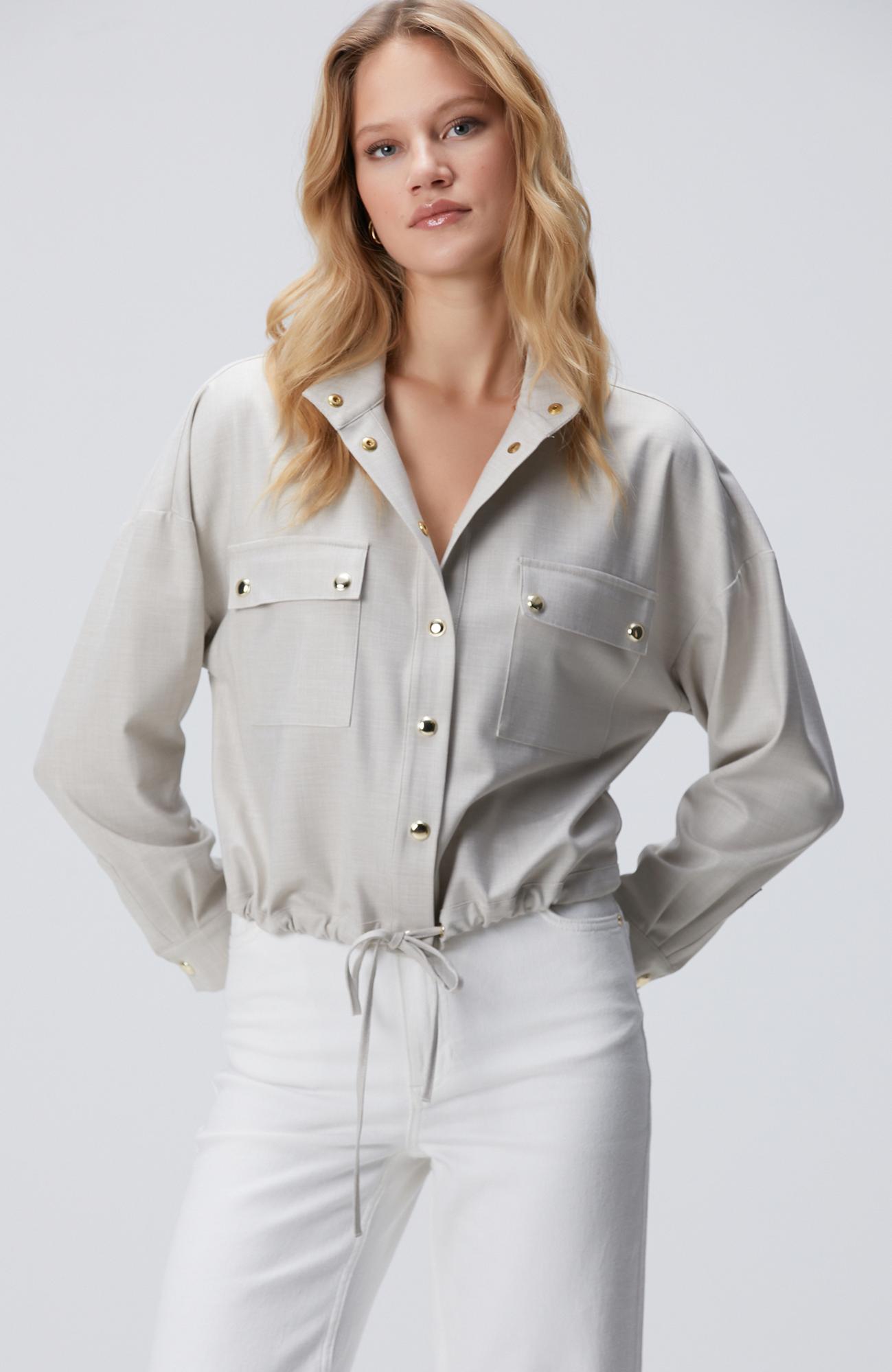 Network Kadın Bej Cep Kapaklı Dış Gömlek