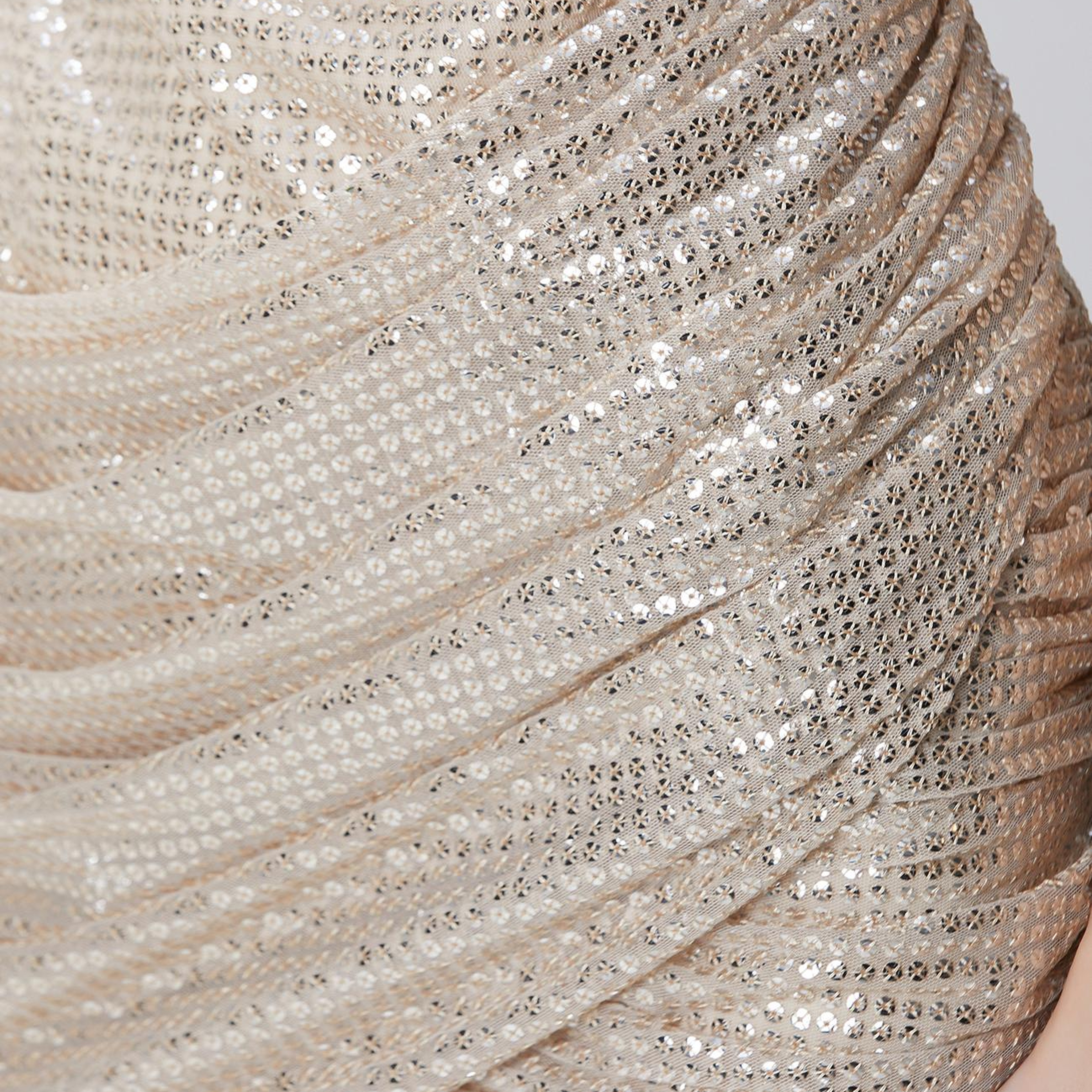 Network Kadın Gold Altın Rengi Payetli Mini Abiye Elbise