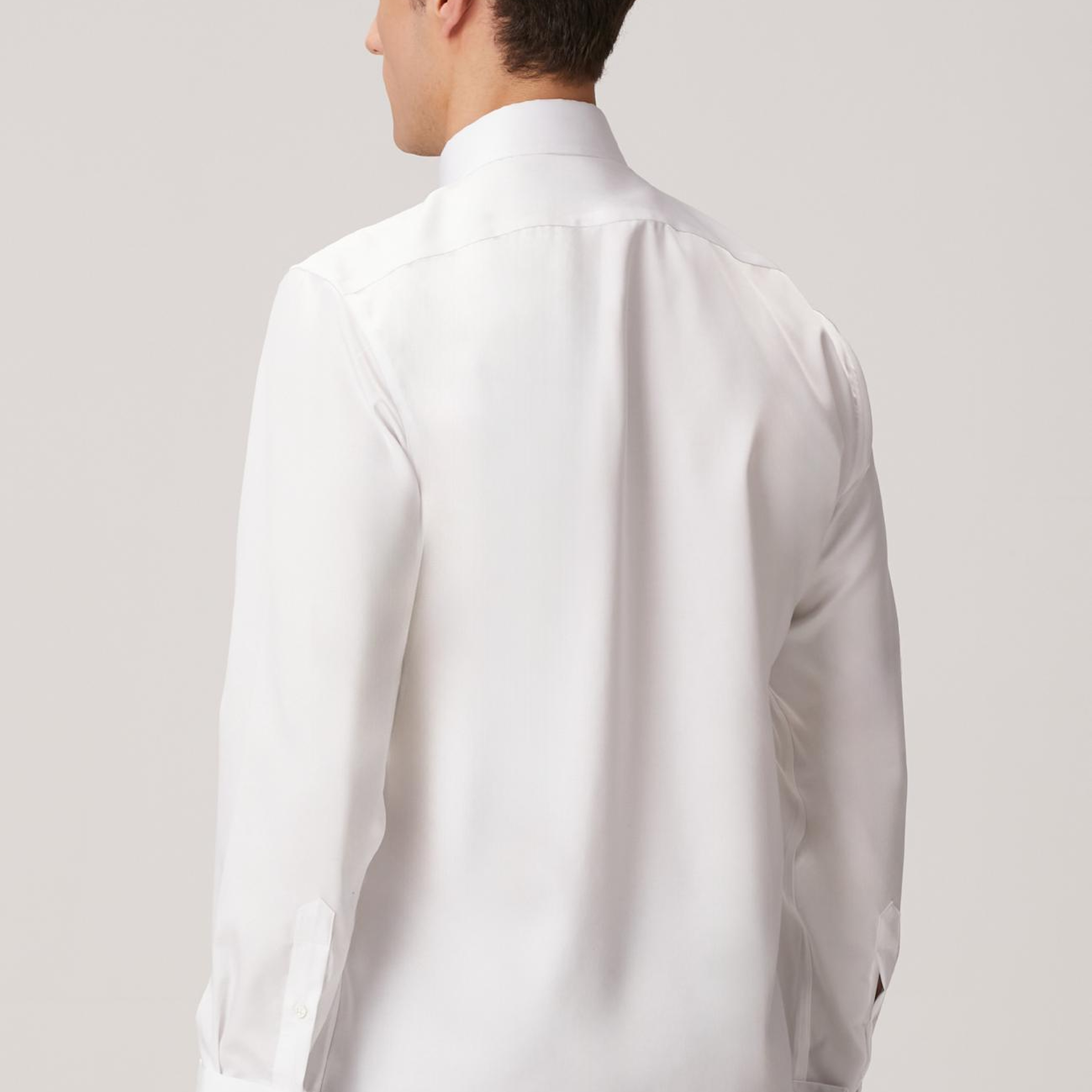 Network Erkek Non-Iron Beyaz Saten Gömlek