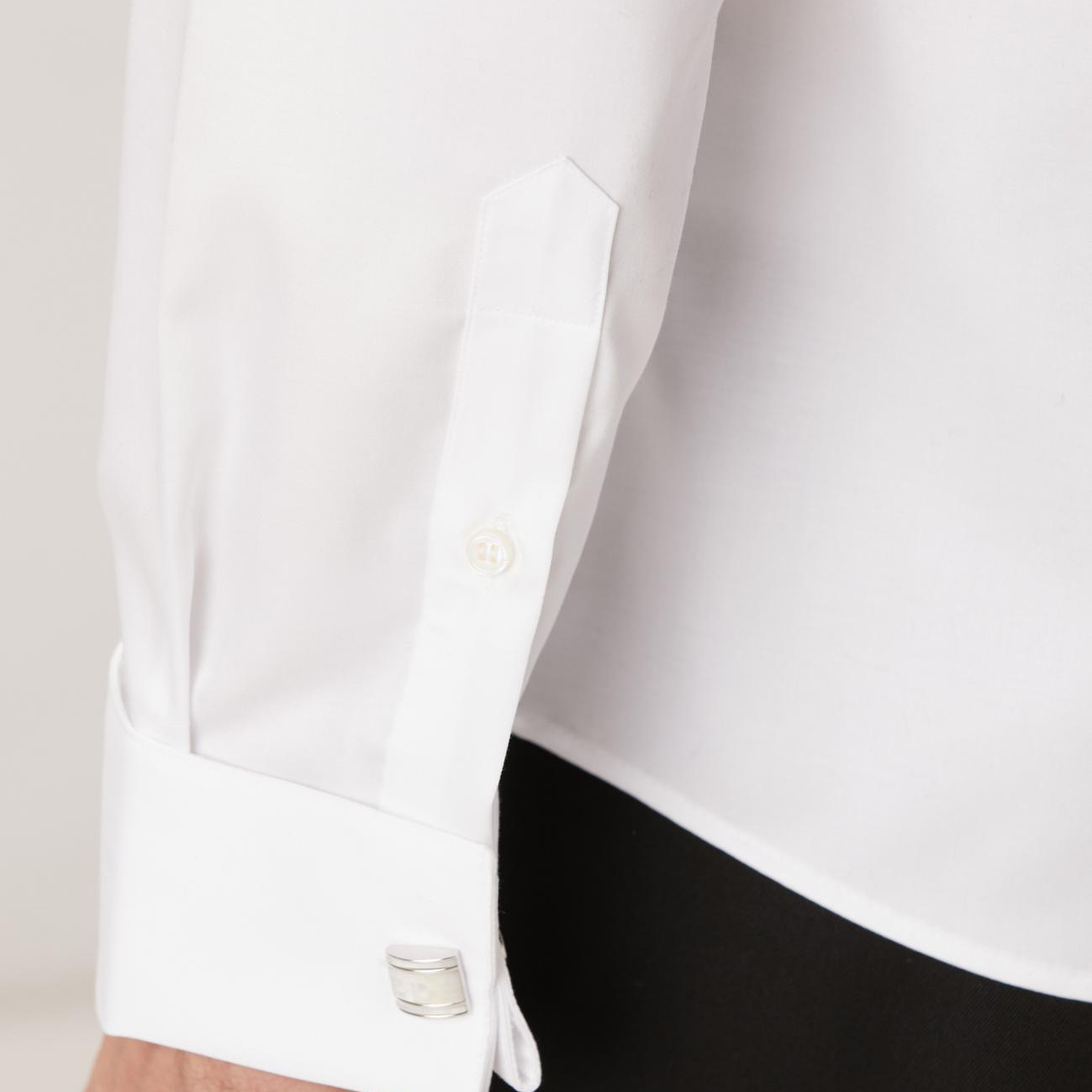 Network Erkek Non-Iron Beyaz Saten Gömlek