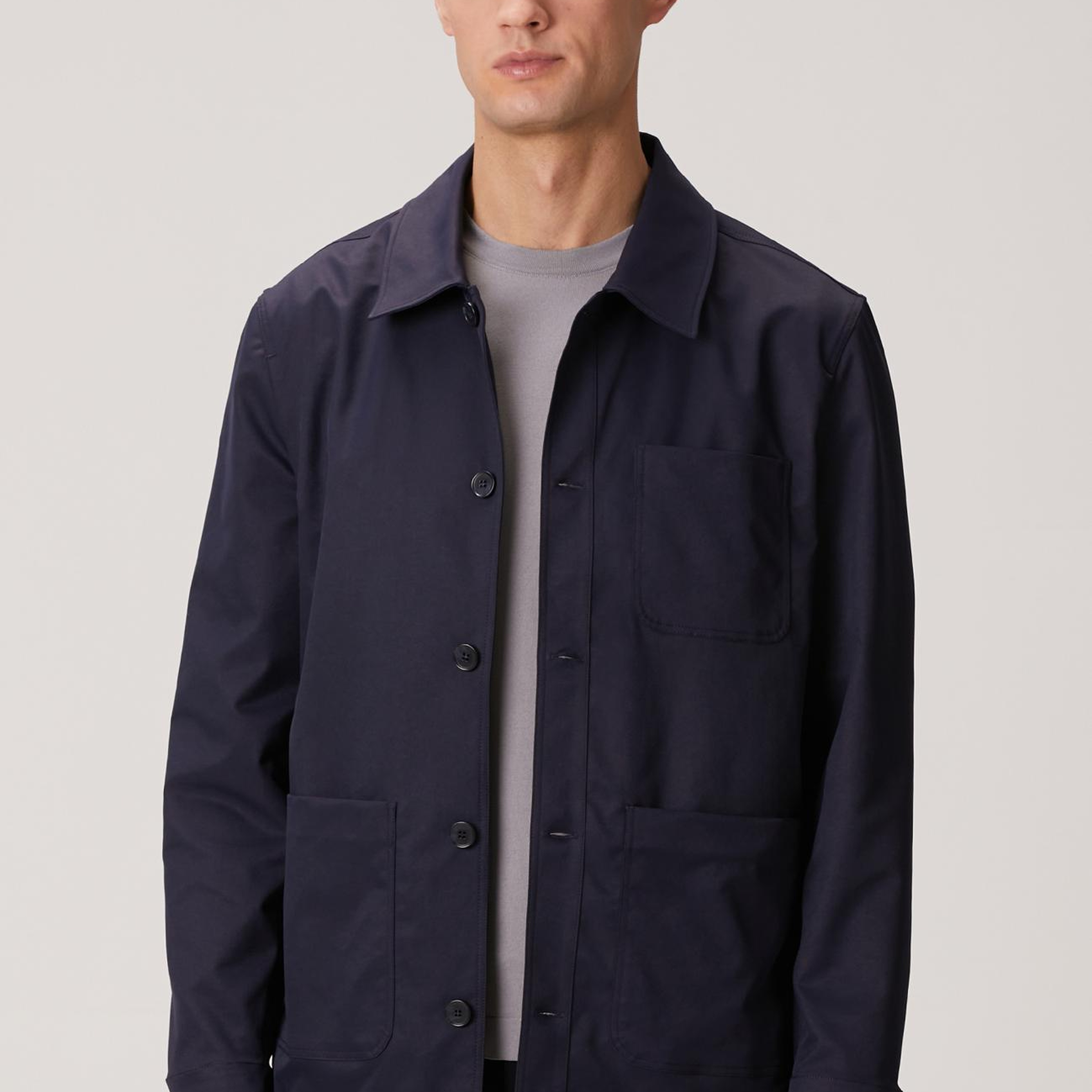 Network Erkek Lacivert Torba Cep Detaylı Keten Dış Gömlek