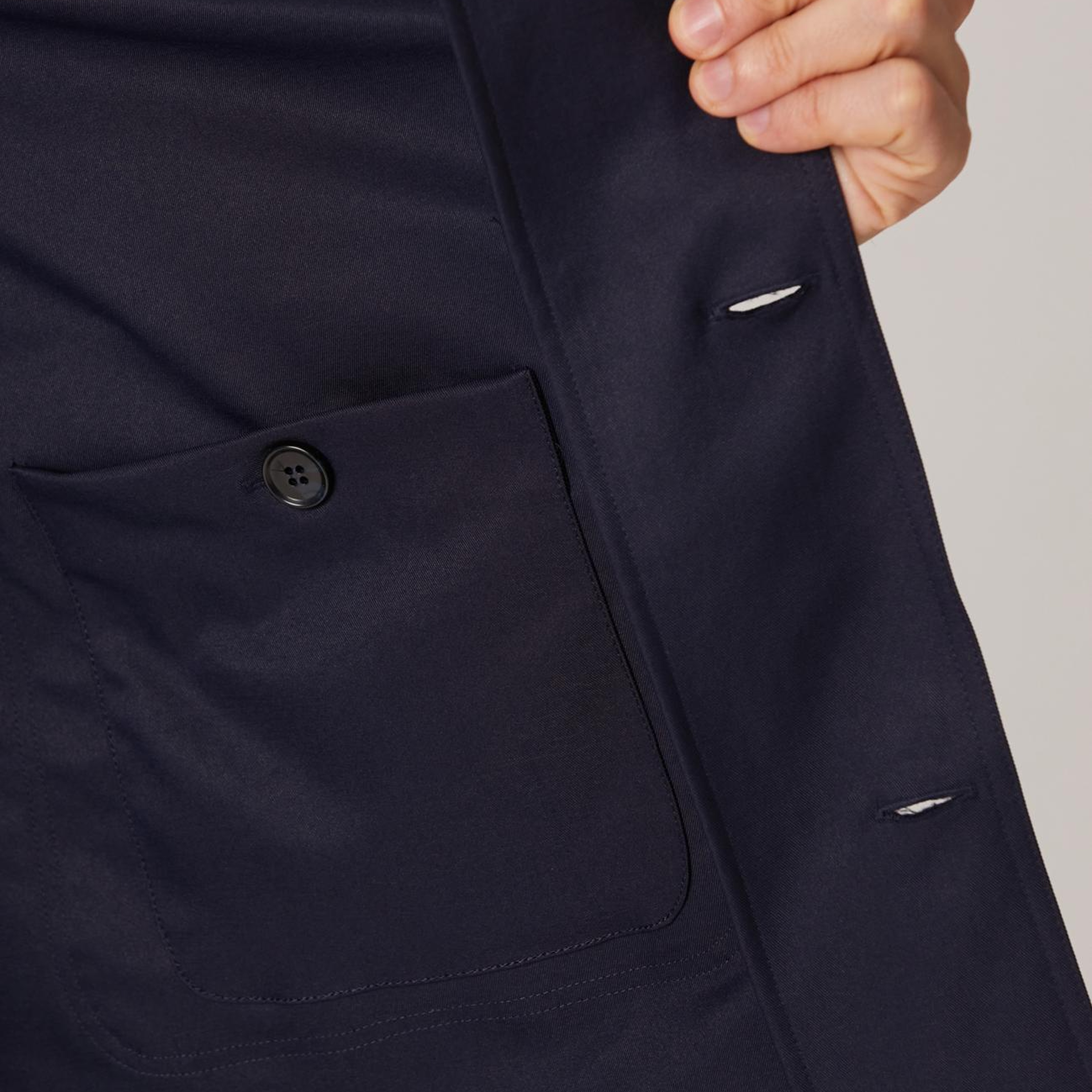 Network Erkek Lacivert Torba Cep Detaylı Keten Dış Gömlek