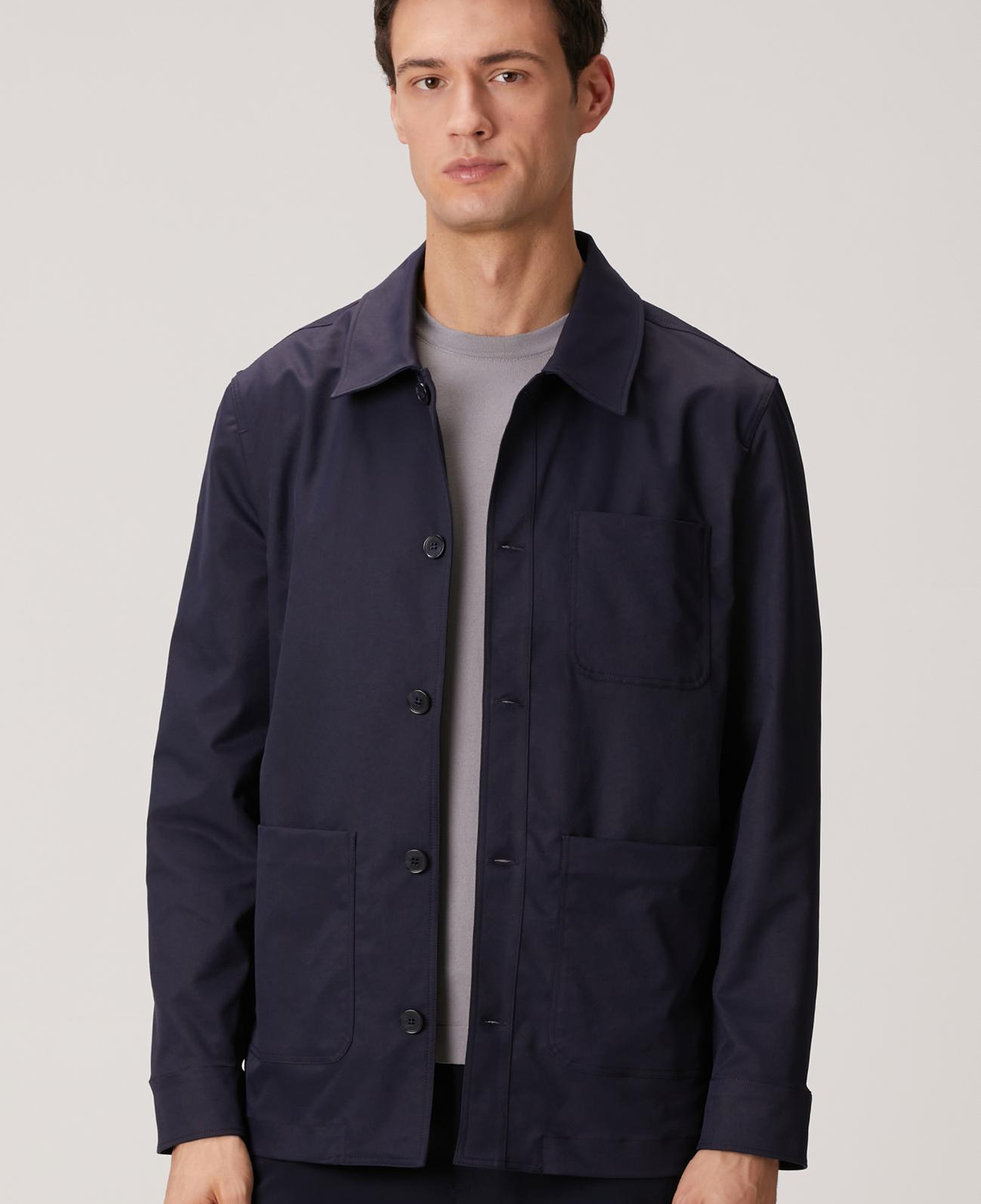 Network Erkek Lacivert Torba Cep Detaylı Keten Dış Gömlek