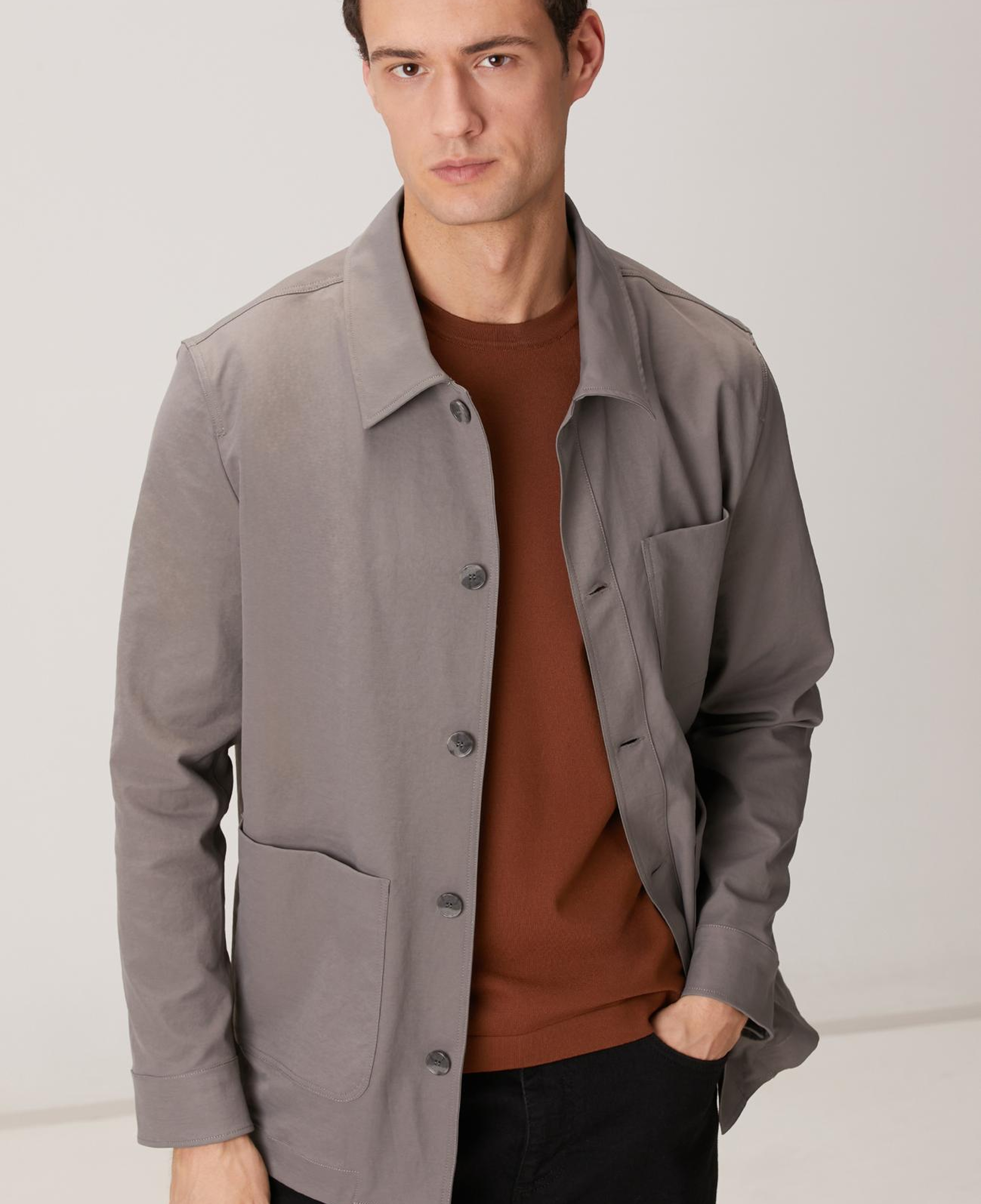 Network Erkek Koyu Gri Dış Gömlek