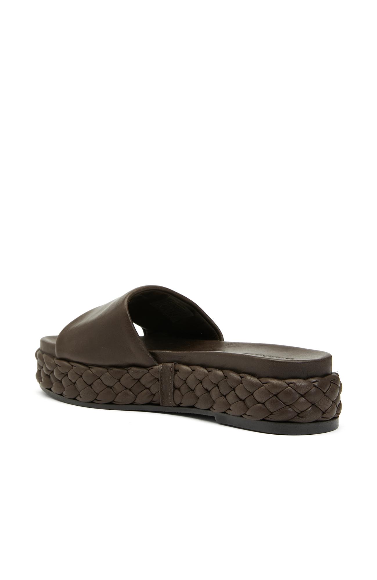 George Hogg Kadın Acı Kahve Örgü Detaylı Deri Terlik