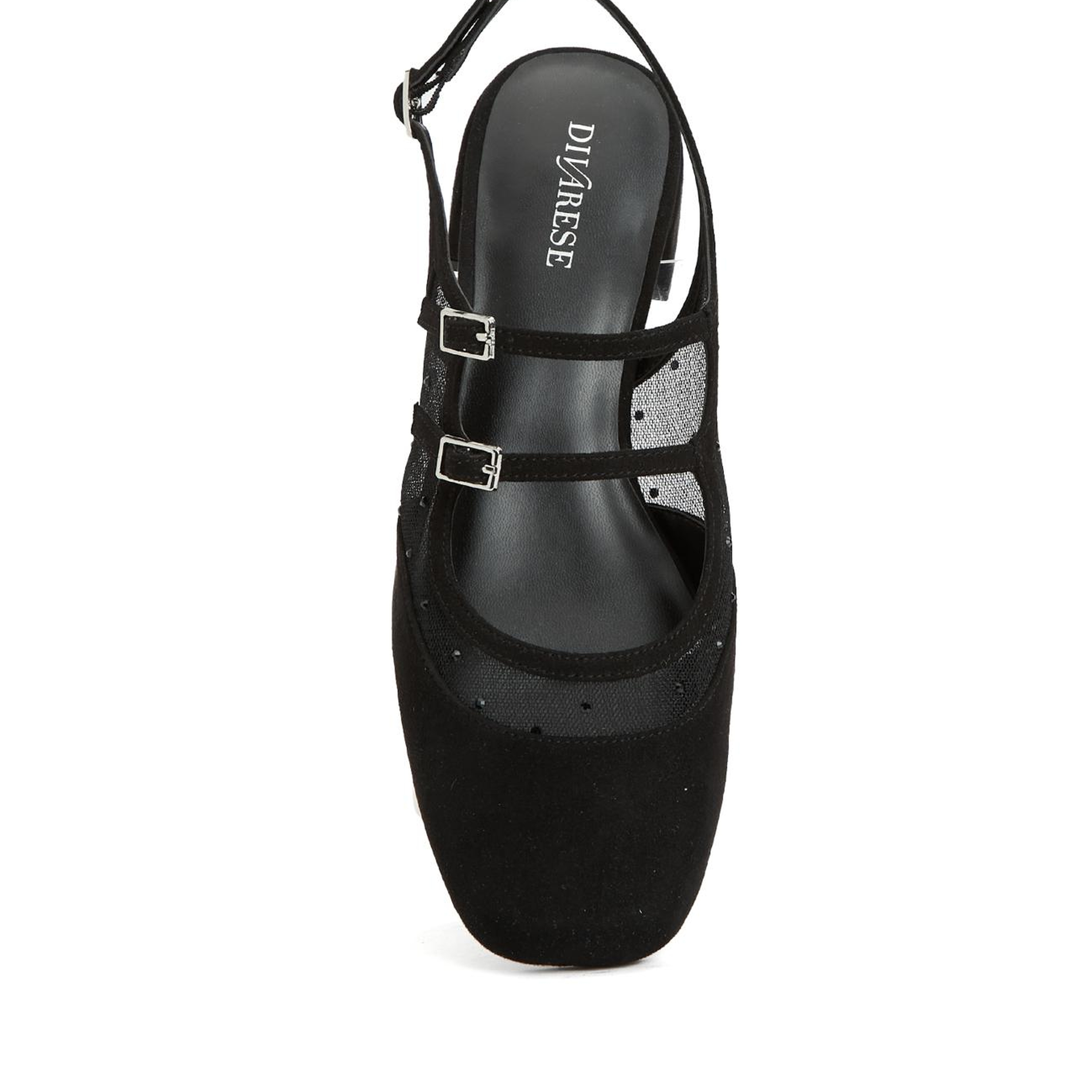 Divarese Kadın Siyah Tül Detaylı Mary Jane Babet