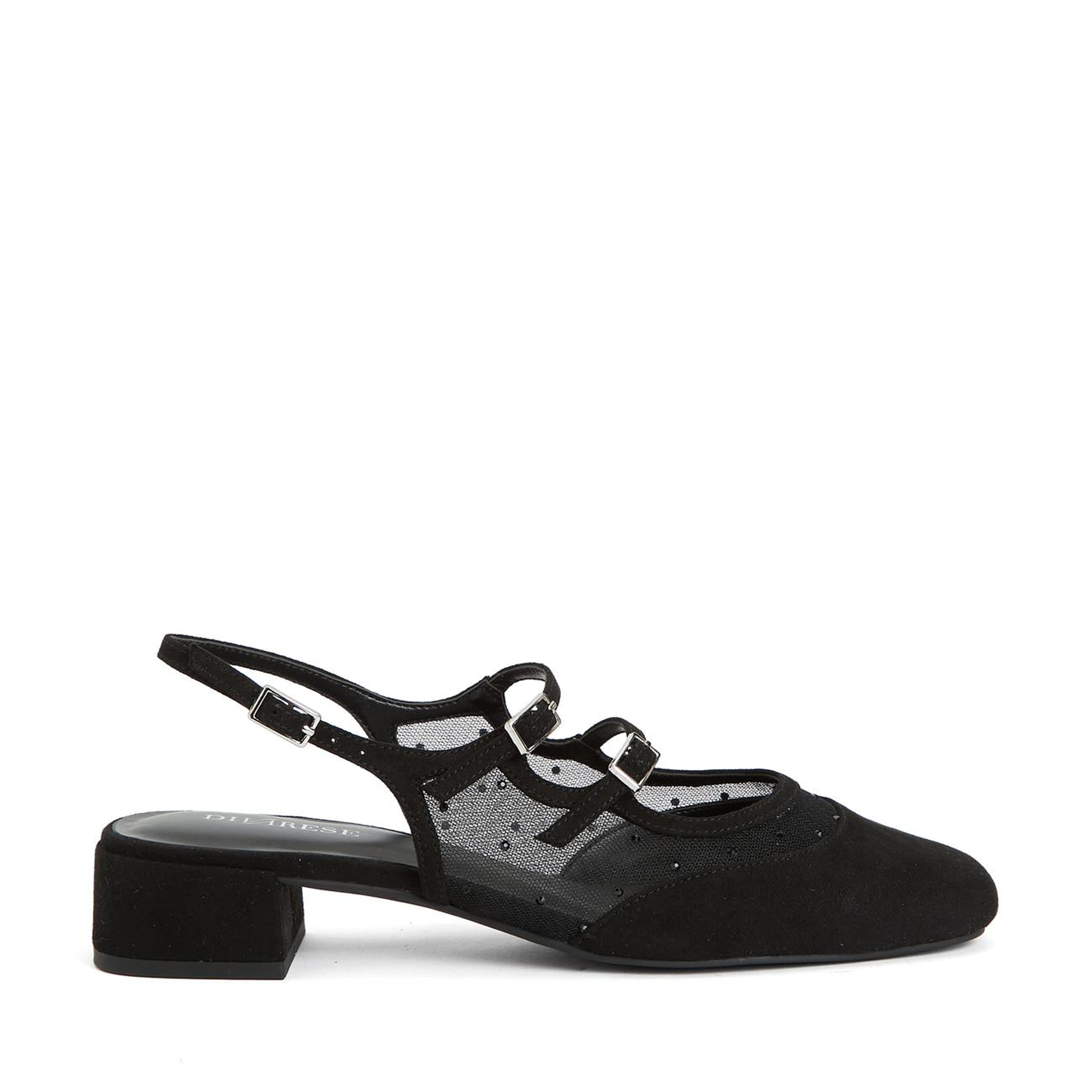 Divarese Kadın Siyah Tül Detaylı Mary Jane Babet