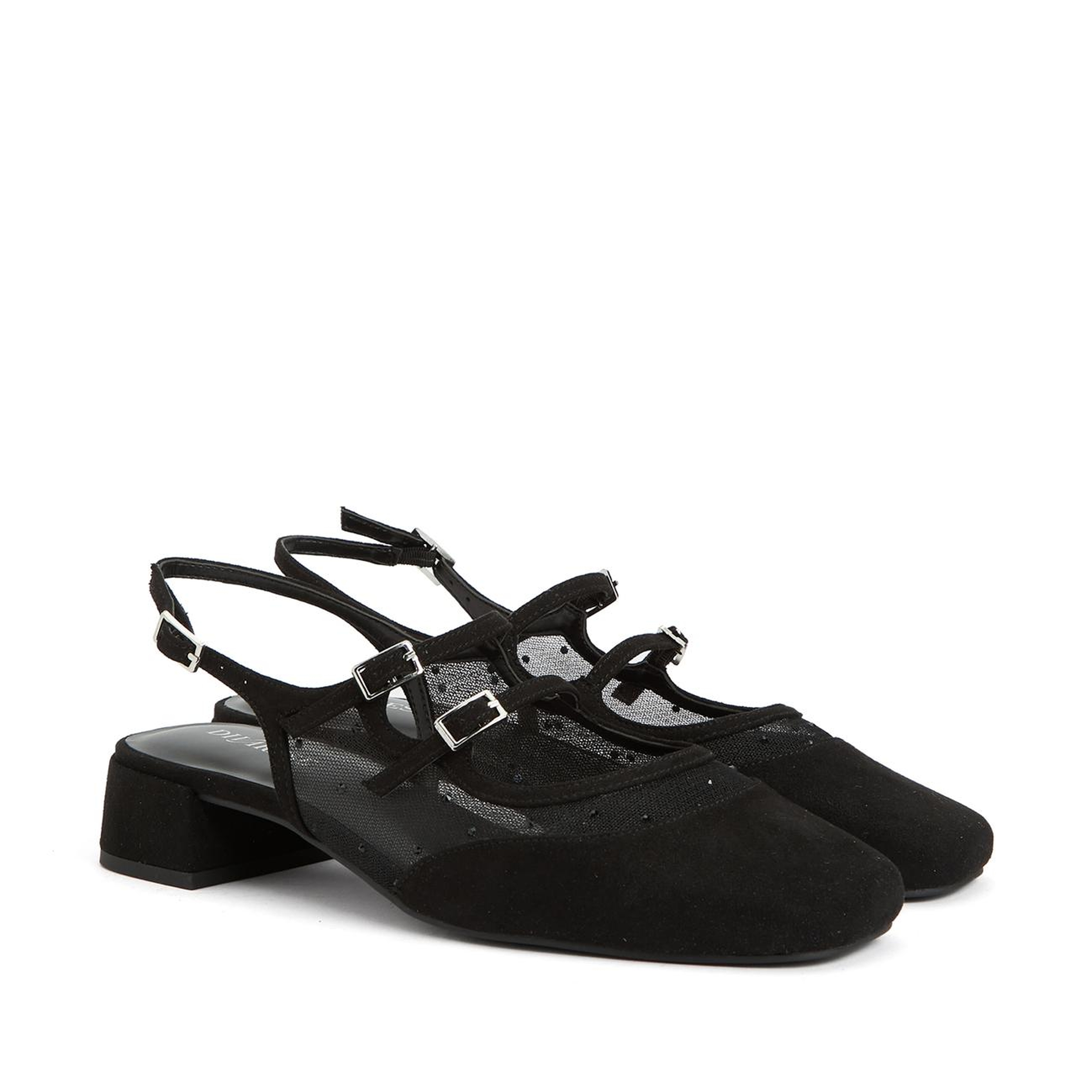 Divarese Kadın Siyah Tül Detaylı Mary Jane Babet