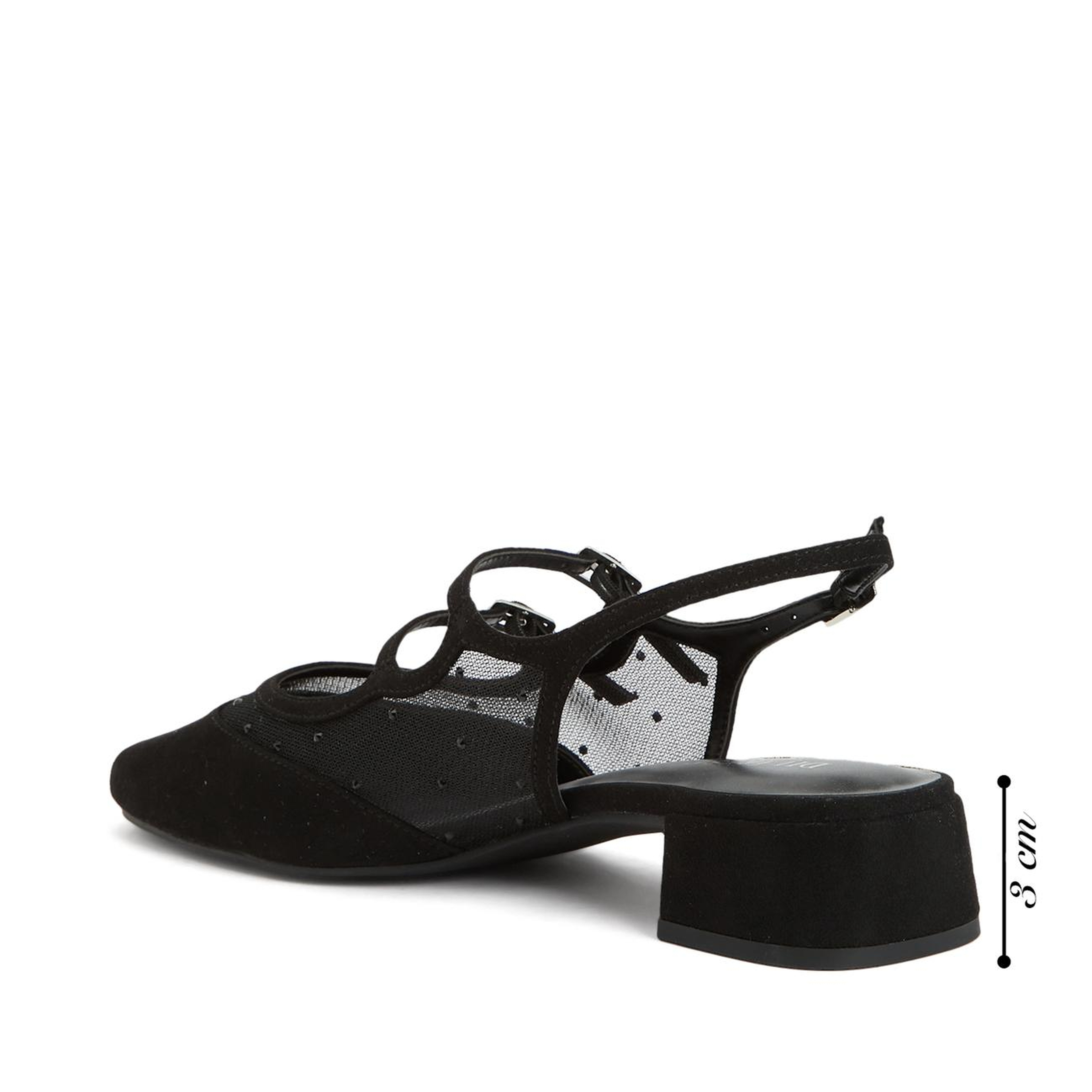 Divarese Kadın Siyah Tül Detaylı Mary Jane Babet