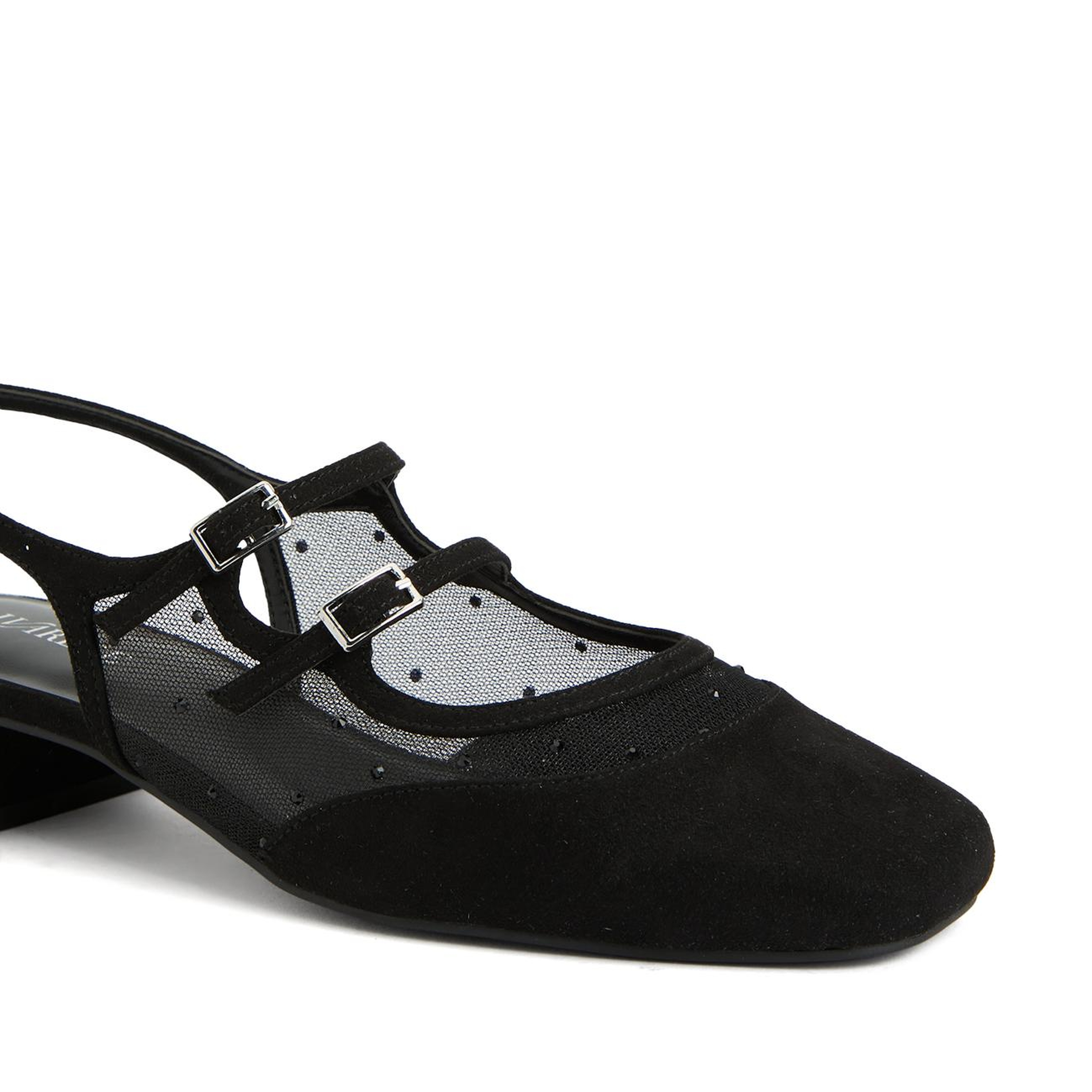 Divarese Kadın Siyah Tül Detaylı Mary Jane Babet