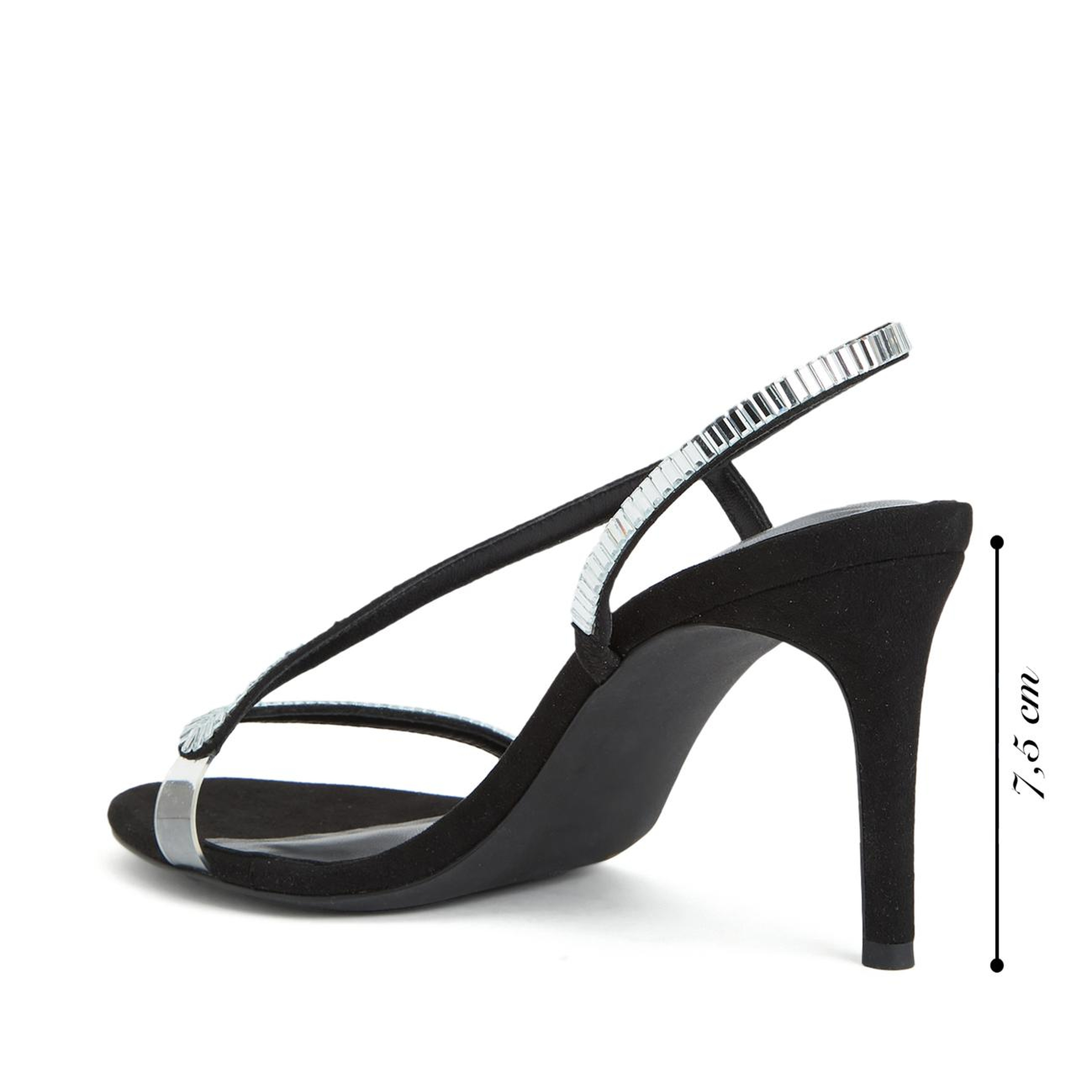 Divarese Kadın Siyah Taşlı Topuklu Sandalet