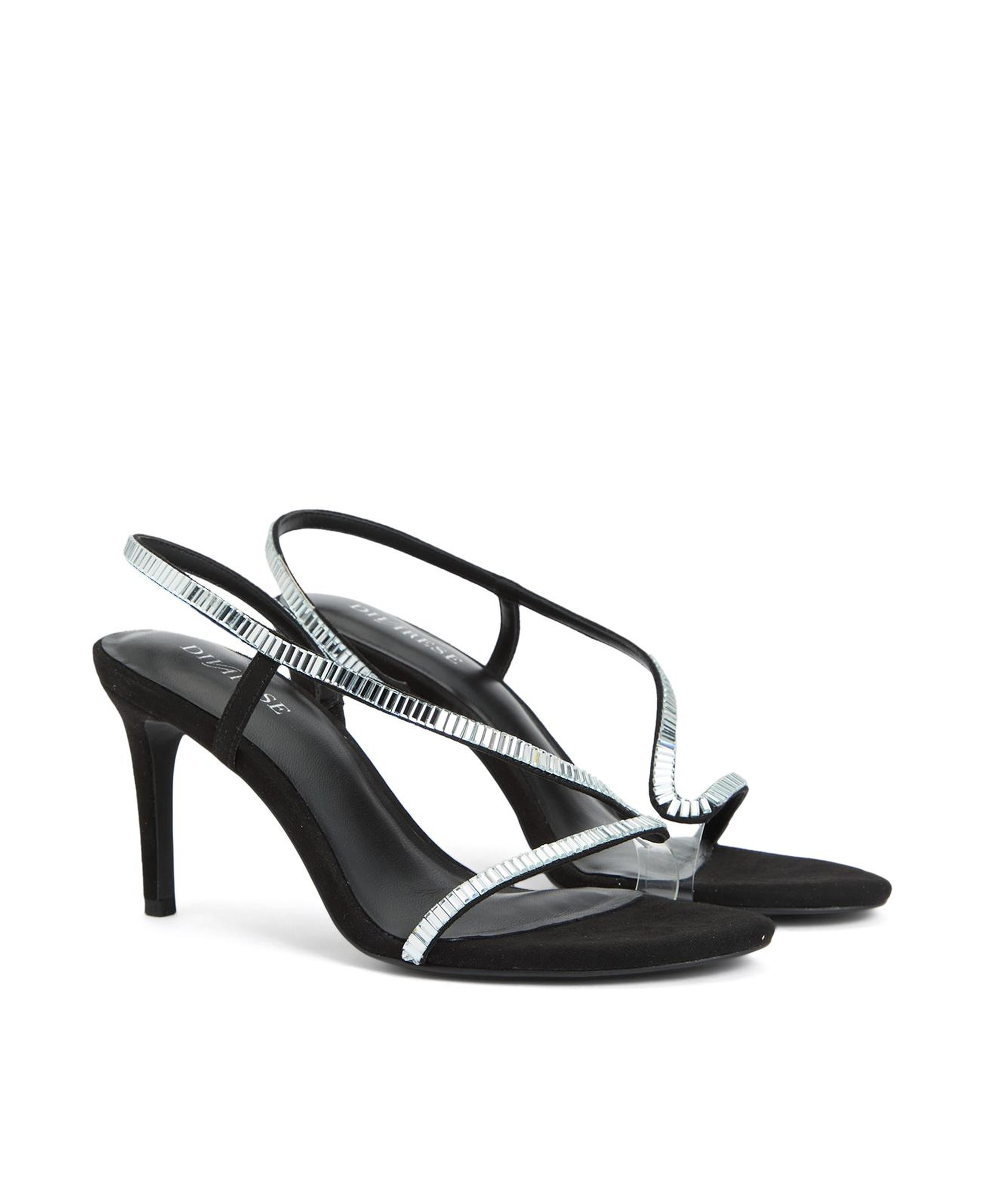 Divarese Kadın Siyah Taşlı Topuklu Sandalet