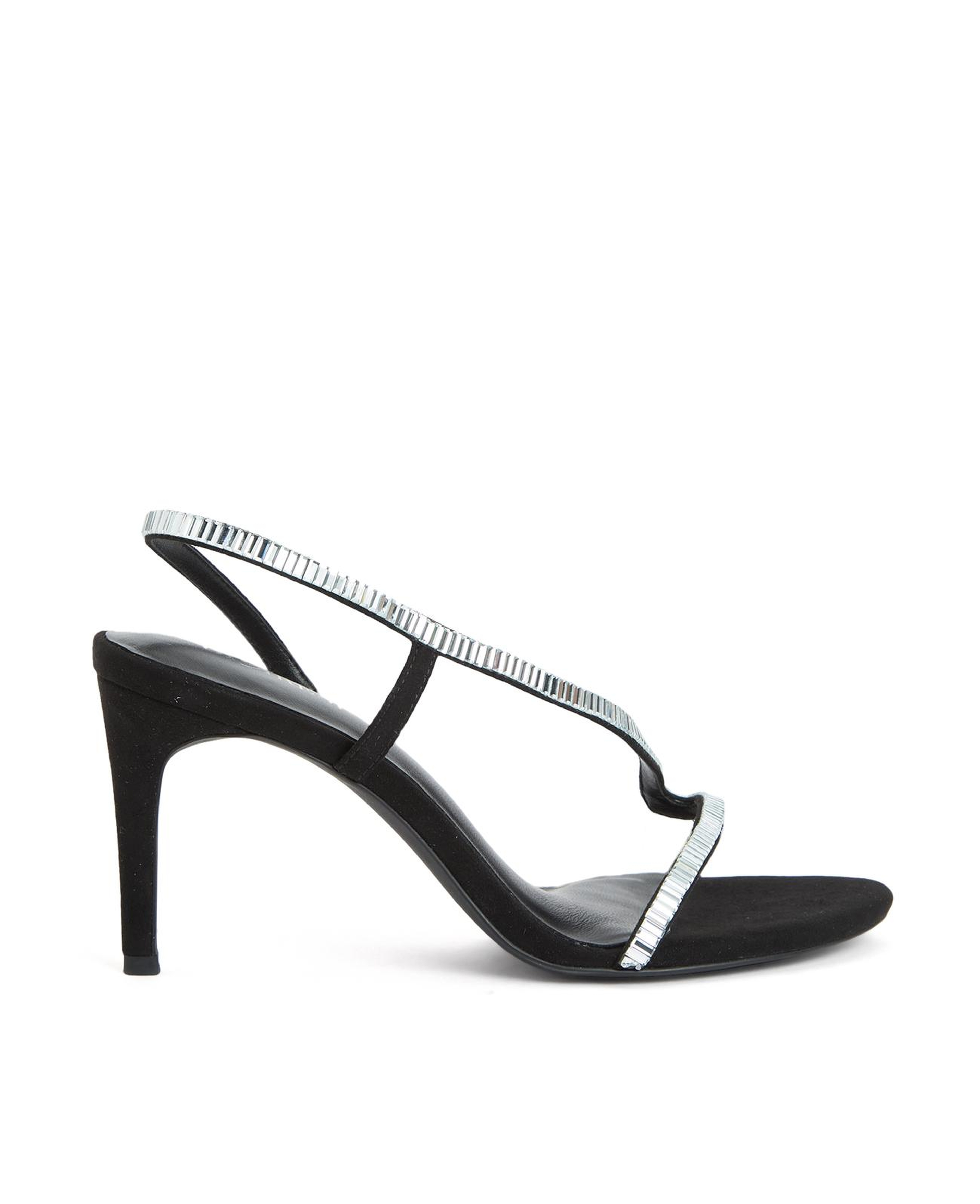 Divarese Kadın Siyah Taşlı Topuklu Sandalet