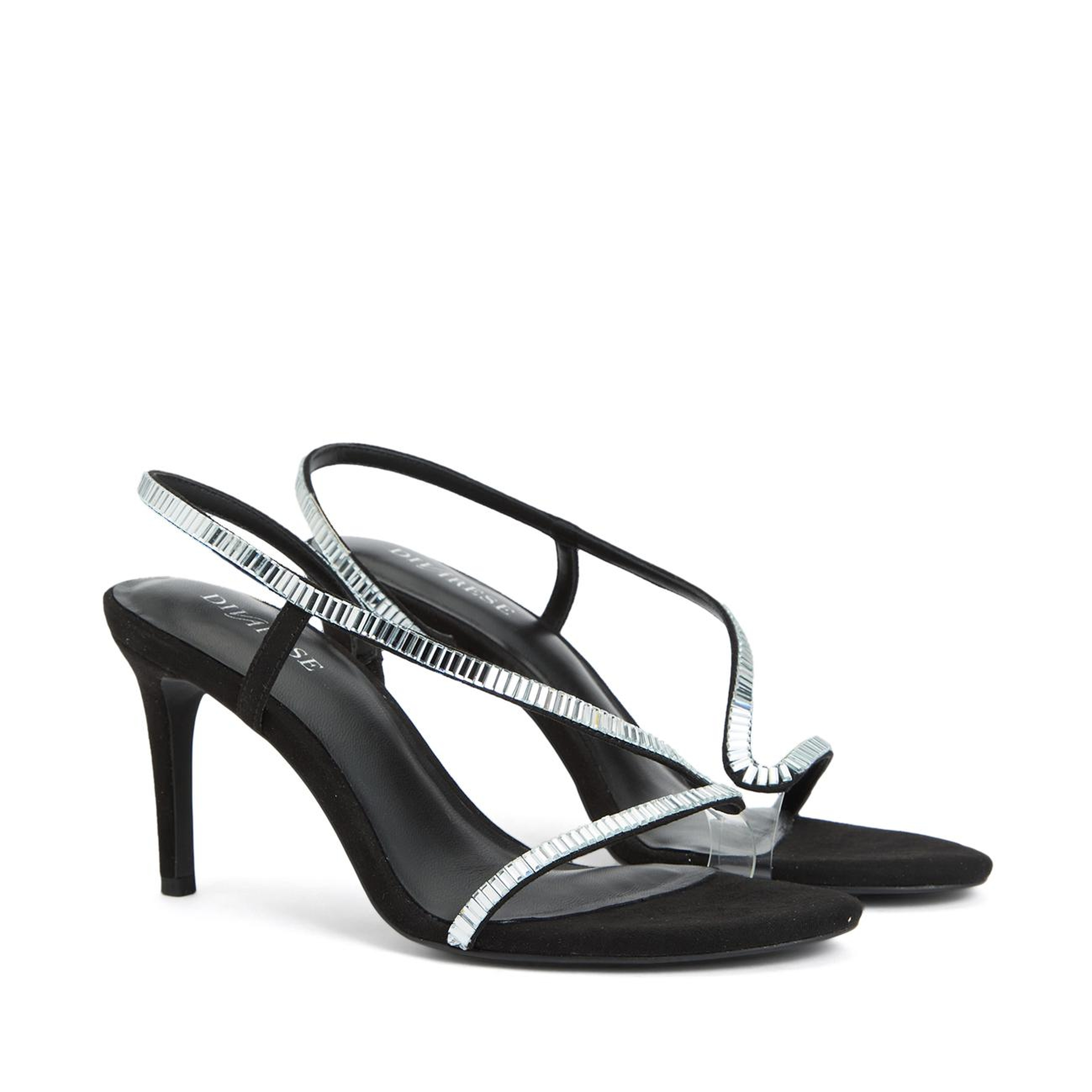 Divarese Kadın Siyah Taşlı Topuklu Sandalet