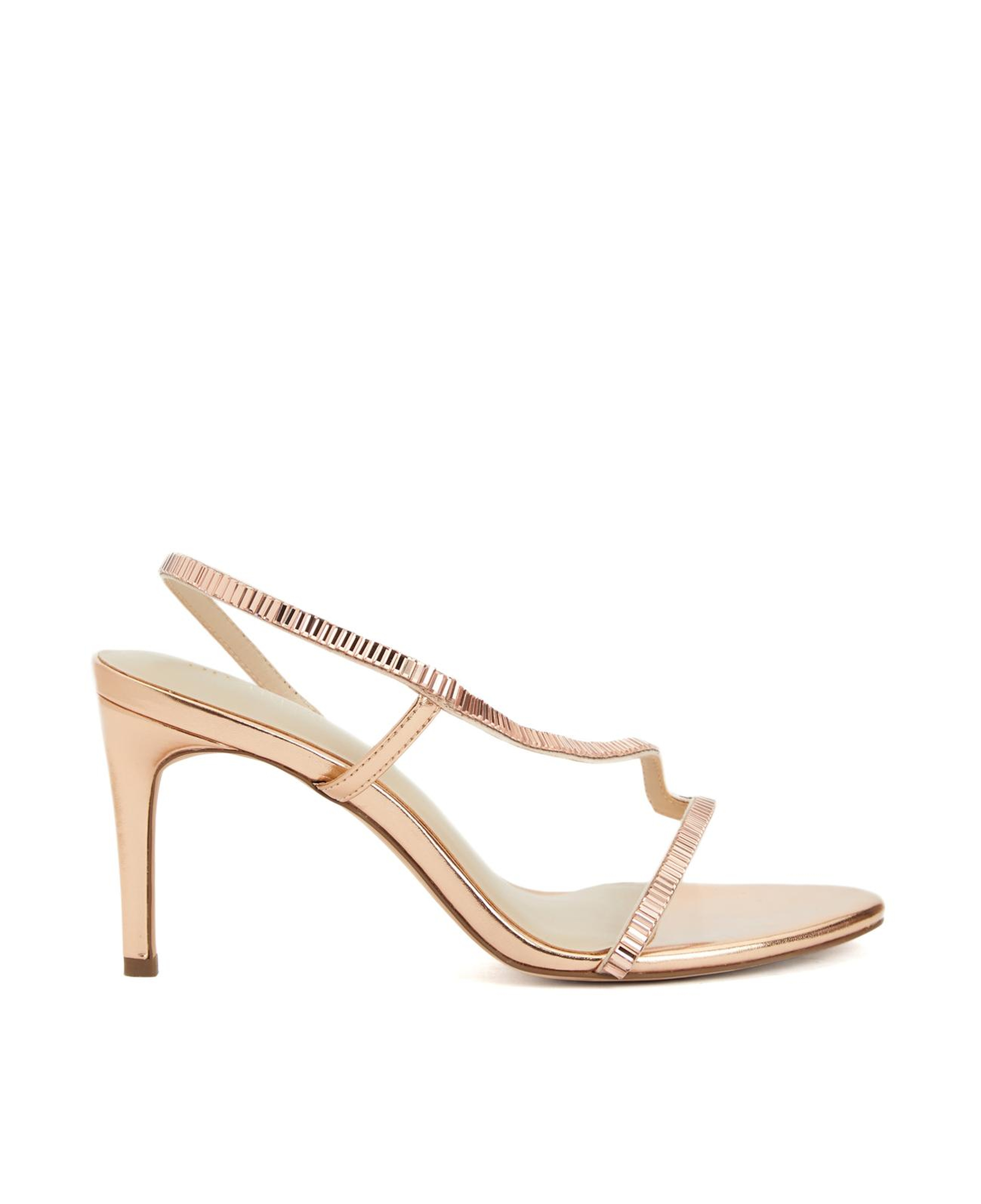 Divarese Kadın Rose Gold Taşlı Topuklu Sandalet