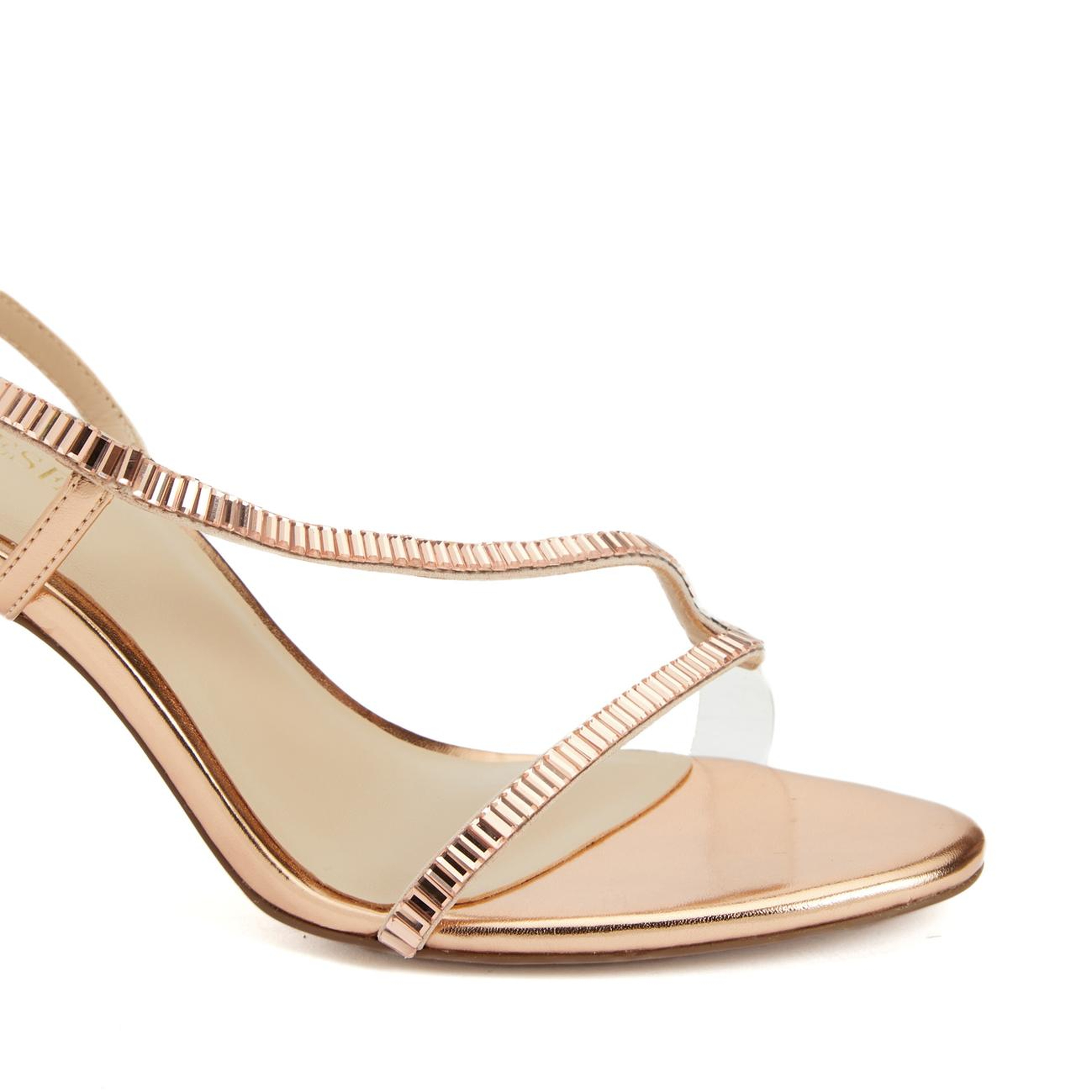 Divarese Kadın Rose Gold Taşlı Topuklu Sandalet