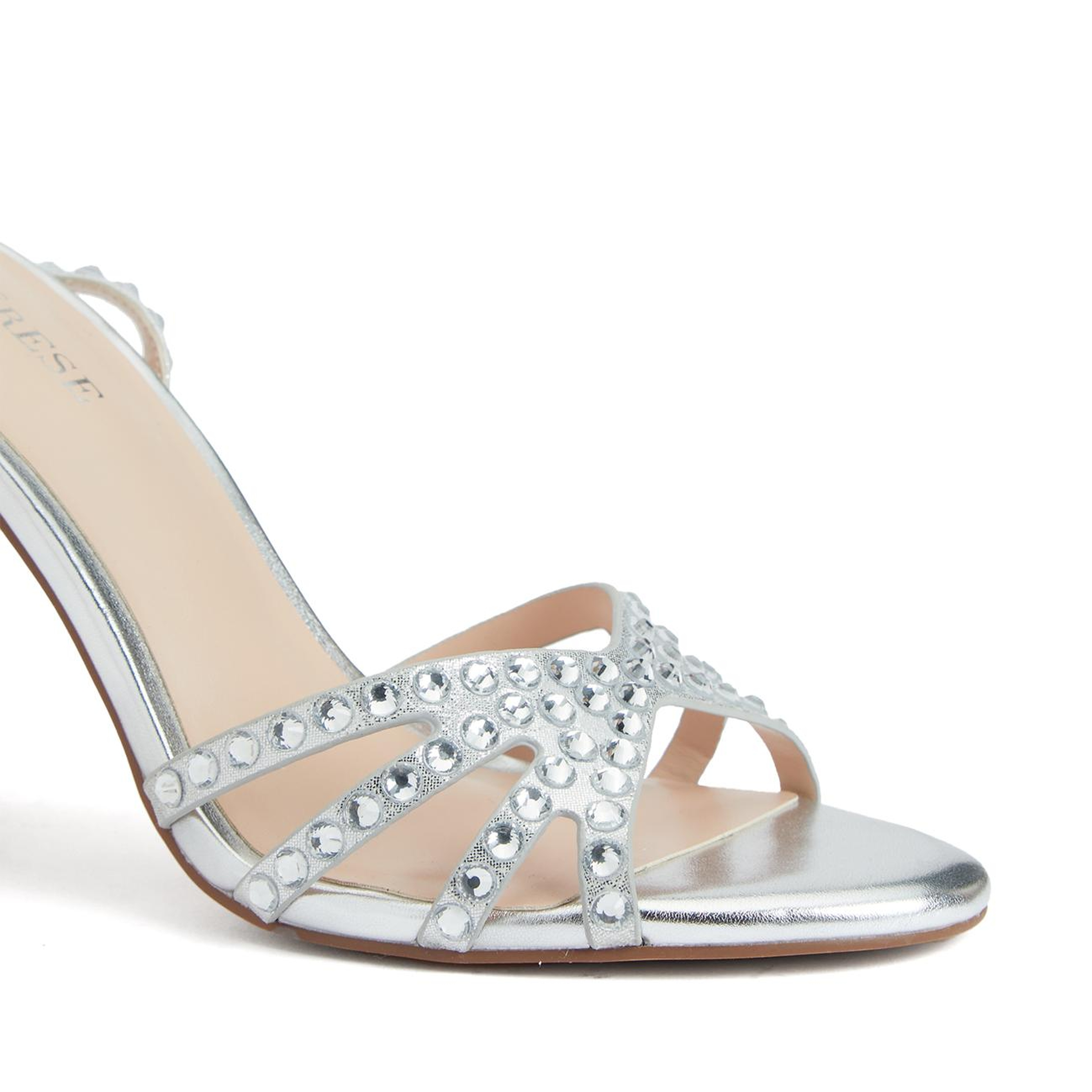 Divarese Kadın Silver Bantlı Topuklu Sandalet